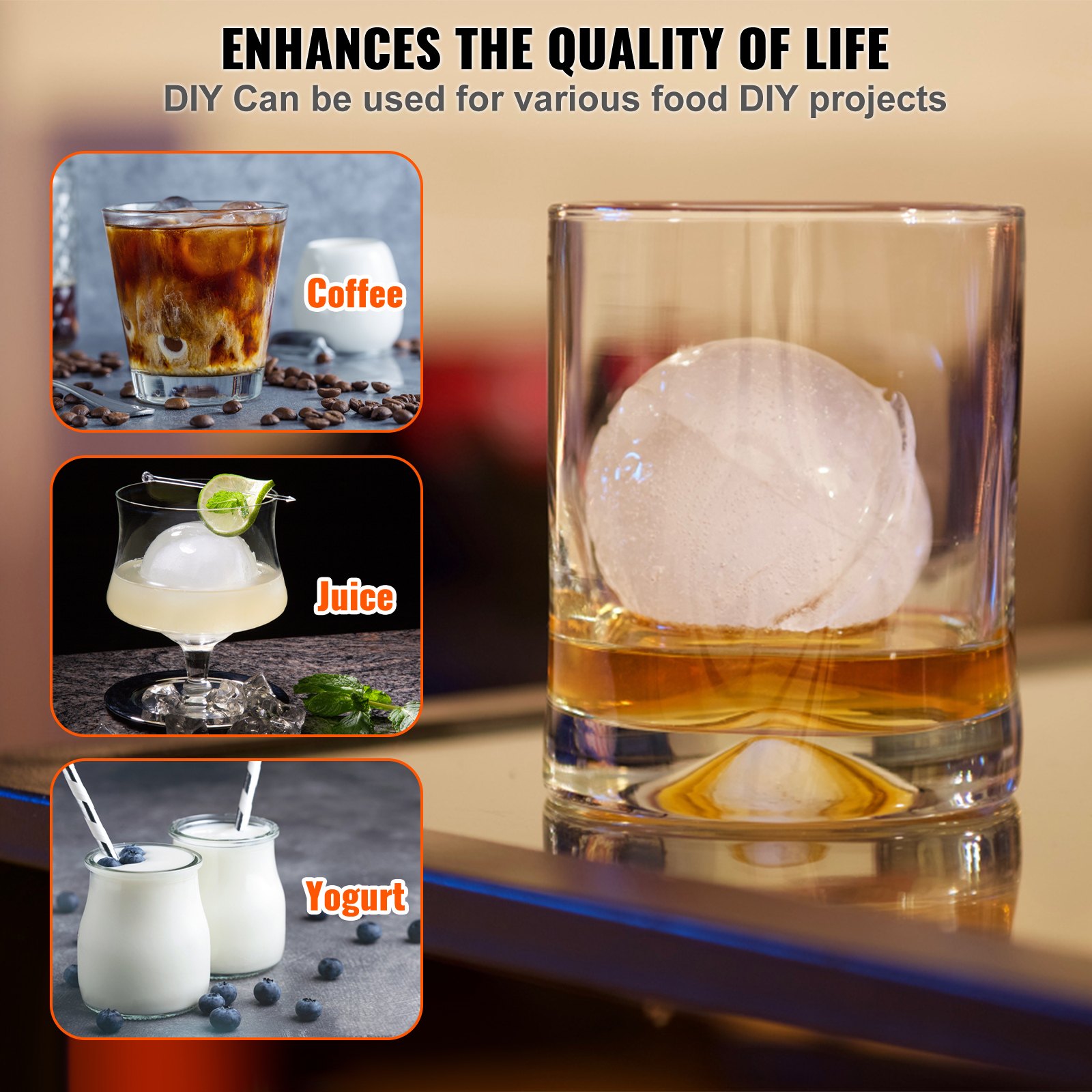 Ice Ball Press, 6cm Ice Ball Maker, Aircraft Al Alloy Ice Ball Press Kit for 60mm Ice Sphere, Ice Press with Tong and Drip Tray, for Whiskey, Cocktail, Bourbon, Scot on Party & Holiday, Red - Image 6