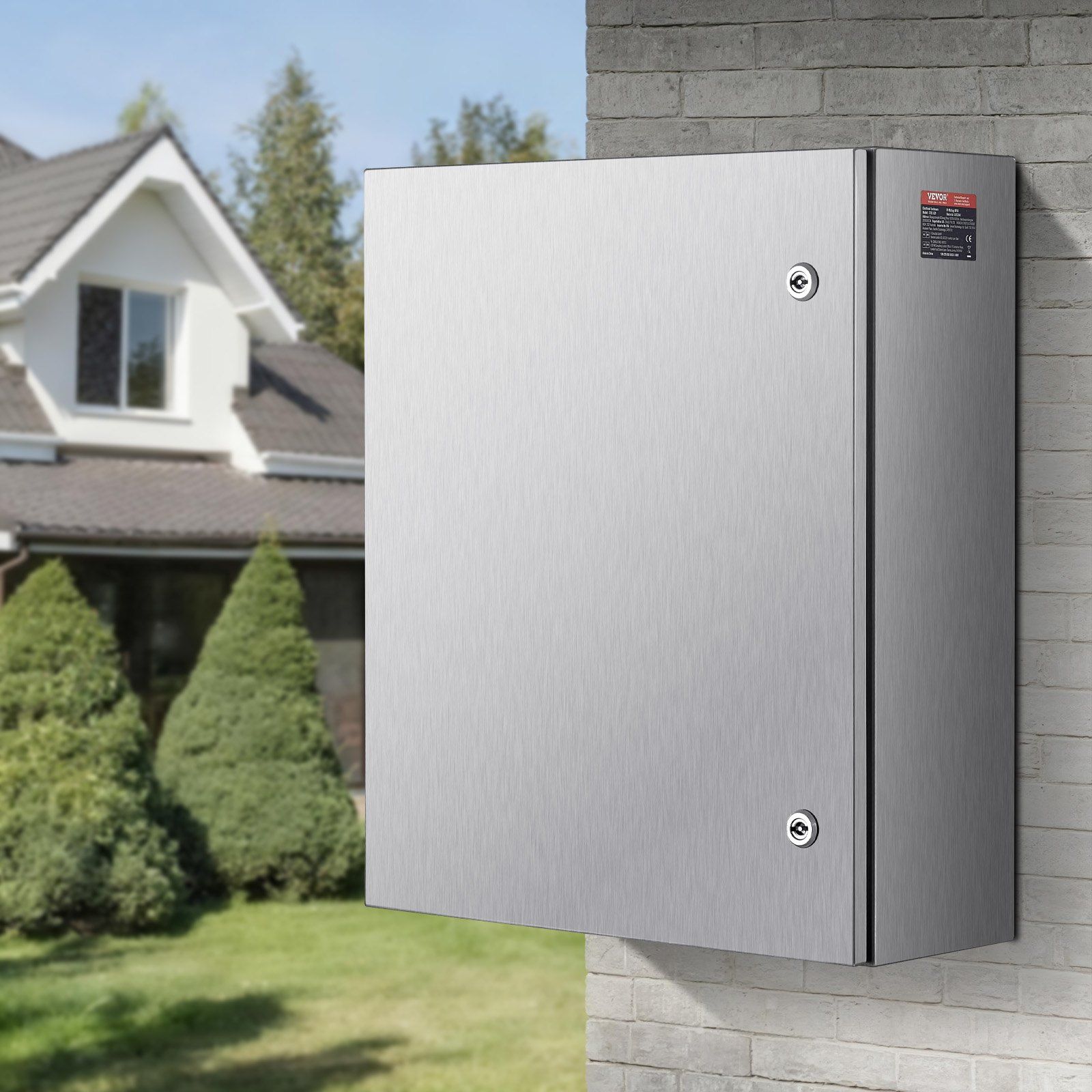 Steel Electrical Box, 60x50x20 cm, 304 Stainless Steel Electrical Enclosure Box, Wall-Mounted Outdoor Electrical Electronic Equipment Enclosure with Mounting Plate Hinges Lock, IP66 Waterproof - Image 8