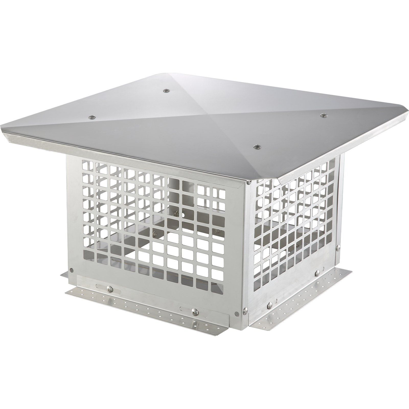 Chimney Cap 304.8 x 304.8mm, 304 Stainless Steel Fireplace Chimney Cover, Not Easily Toppled & Practical Accessories & Easy Installation, Fits Mesh Flue Covers Outside Clay Flue Shingles, Silver - Image 1