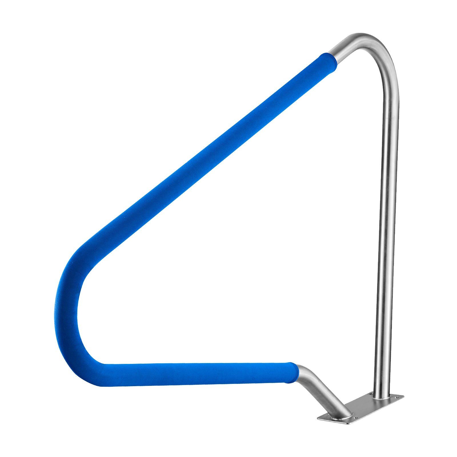 Pool Rail, 122 x 91.5 cm Pool Handrail, 100kg Load Capacity Heavy Duty 304 Stainless Steel Swimming Handrail, Detachable Nonslip Sleeve, Rich Accessories, for Poolside, Water Parks, Spa Centers - Image 1