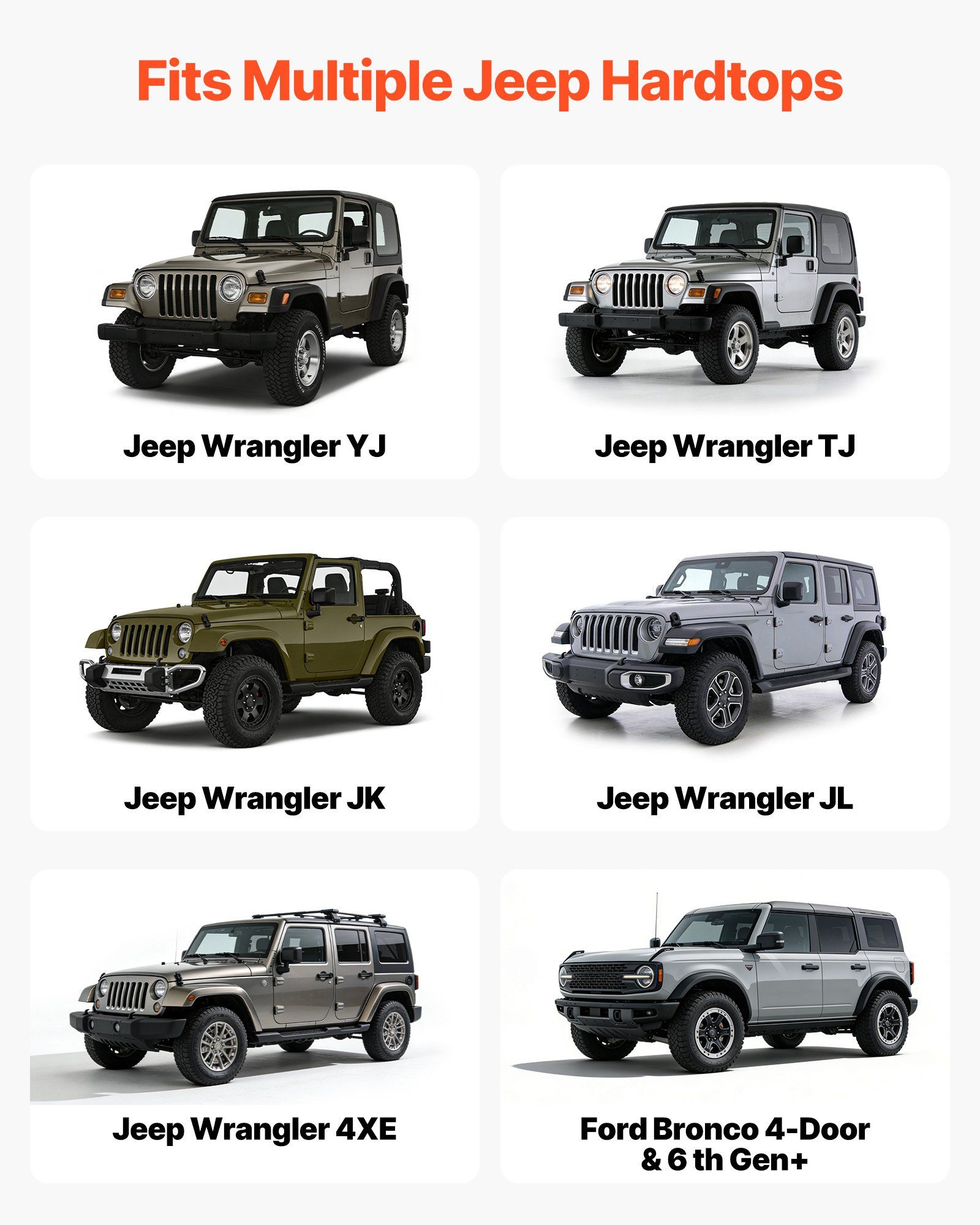 Hard Top Remover Lift, 99.79 kg, Foldable Jeep Hardtop Removal and Storage System, Easy One-Person Operation, Adjustable Height, for Jeep Wrangler YJ, TJ, JK, JL, 4XE, Ford Bronco 4 Door &6 Gen+ - Image 3