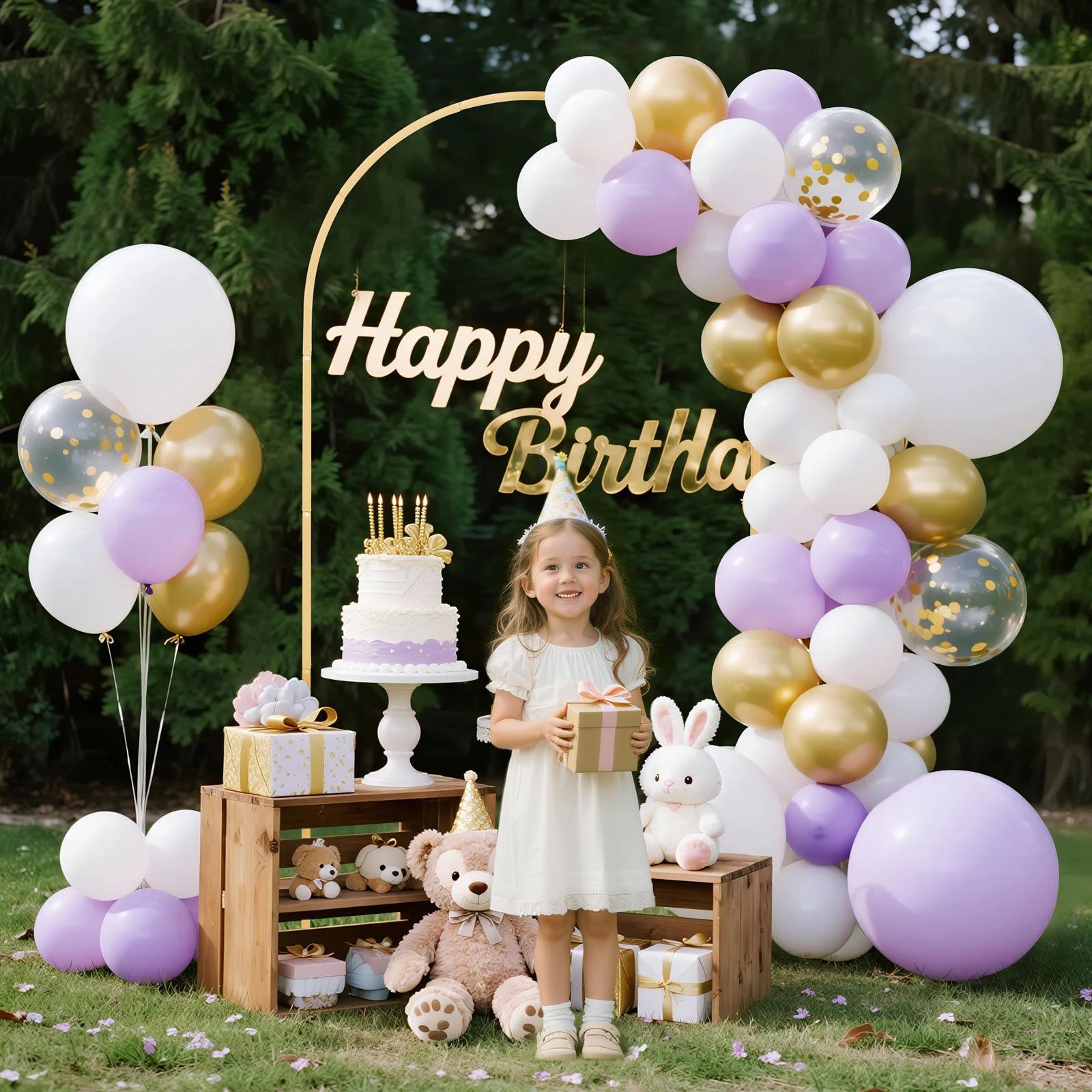 Arch Backdrop Stand, 2.2 x 1.2 m, Stable Structure, Easy Assembly, 1 Set Gold Metal Arch Backdrop Stand for Wedding, Birthday Party, Graduation, Holiday Celebration, and Ceremony Decoration - Image 8