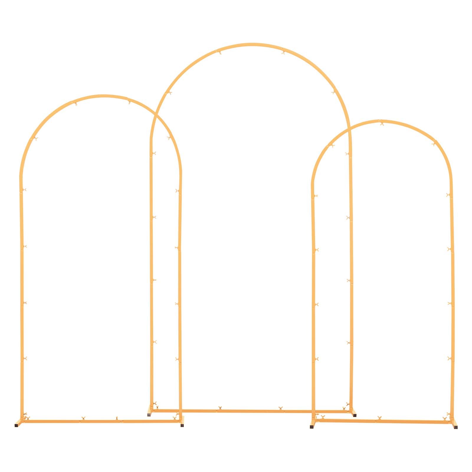 Arch Backdrop Stand, Set of 3, 2.2/2/1.8 m , Stable Structure, Easy Assembly, Gold Metal Arch Backdrop Stand for Wedding, Birthday Party, Graduation, Holiday Celebration, and Ceremony Decoration - Image 1