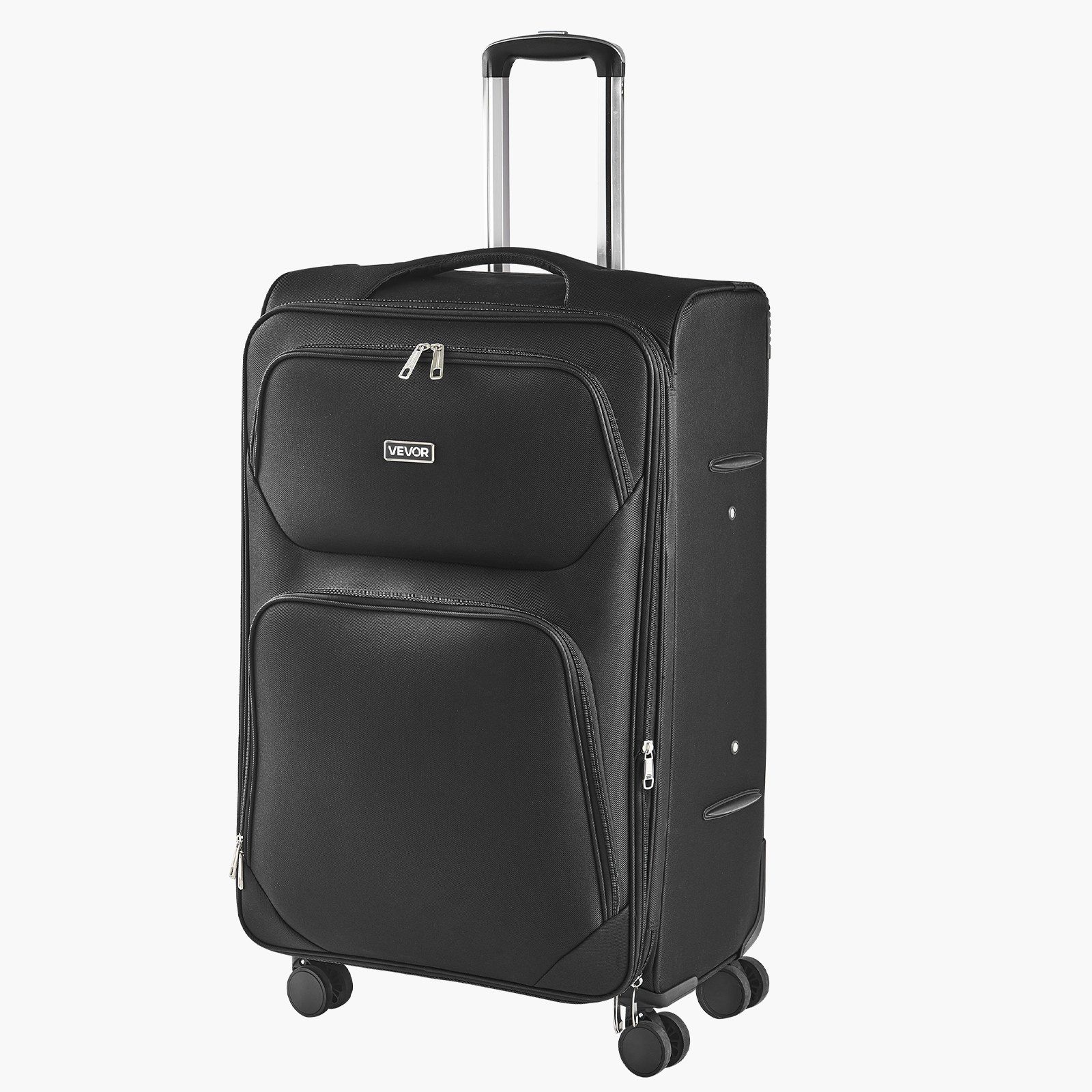 Softside Expandable Luggage with Spinner Wheels, 71 cm Softside Checked Large Luggage, Lightweight Checked Suitcase with Expandable Zippered Pocket and TSA Lock, Black - Image 1
