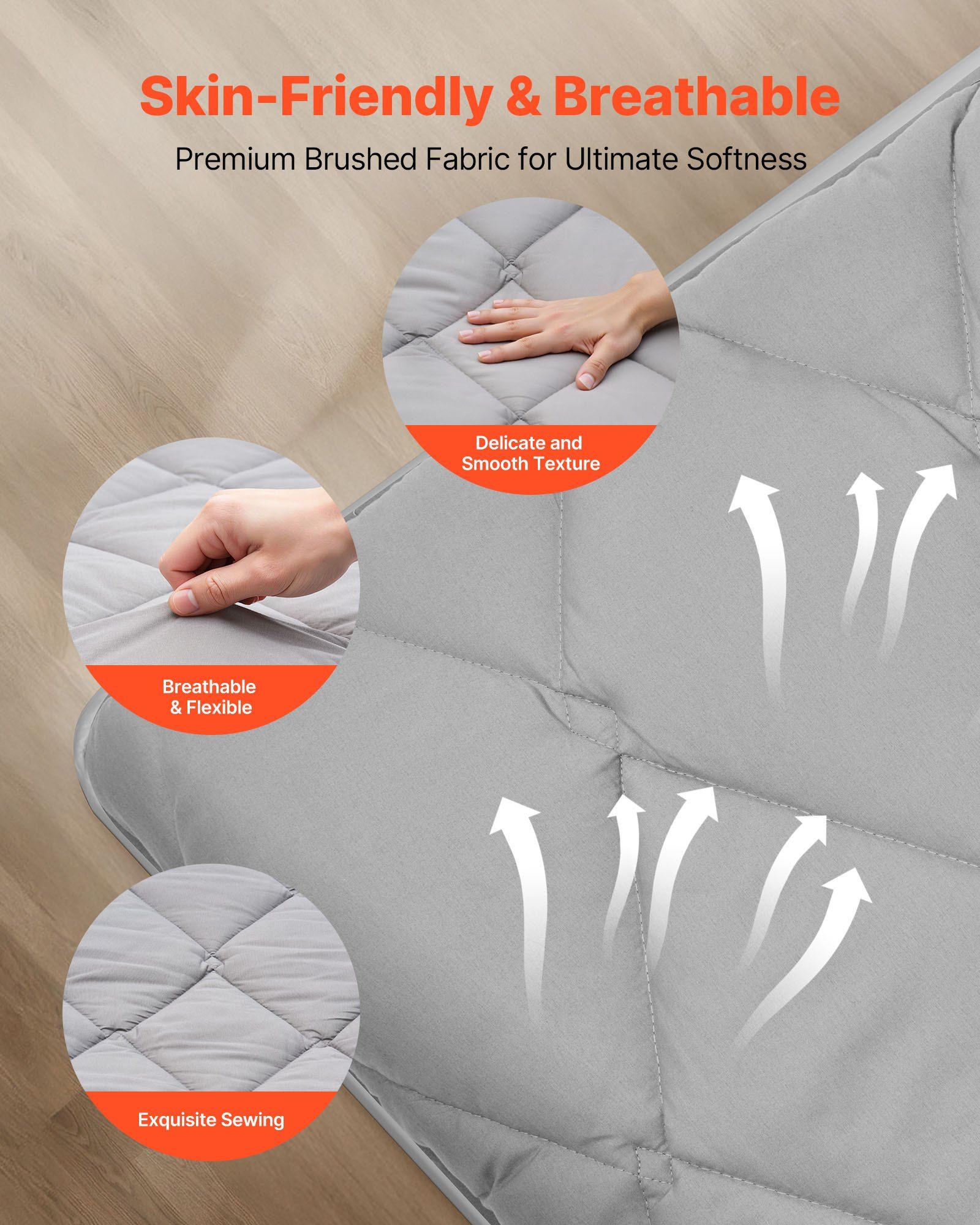 Japanese Tatami Mat, Queen Size Foldable Japanese Tatami Mattress, Futon Mattress with Storage Bag & Fastener, 9-Layer Floor Mat for Sleeping, Dorm, Meditation, Yoga, 2032 x 1524 x 63.5 mm, Gray - Image 4