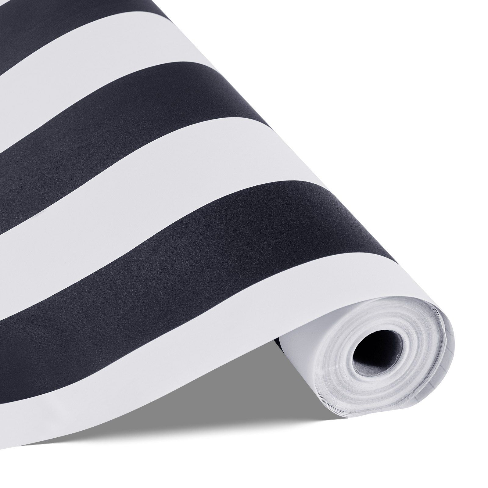 Peel and Stick Wallpaper, 45cm x 15m Contact Paper Black White Modern Geometric Waterpoof Self Adhesive, Easy to Clean Wall Decorative Vinyl Roll for Bedroom Kitchen Office Bathroom - Image 1