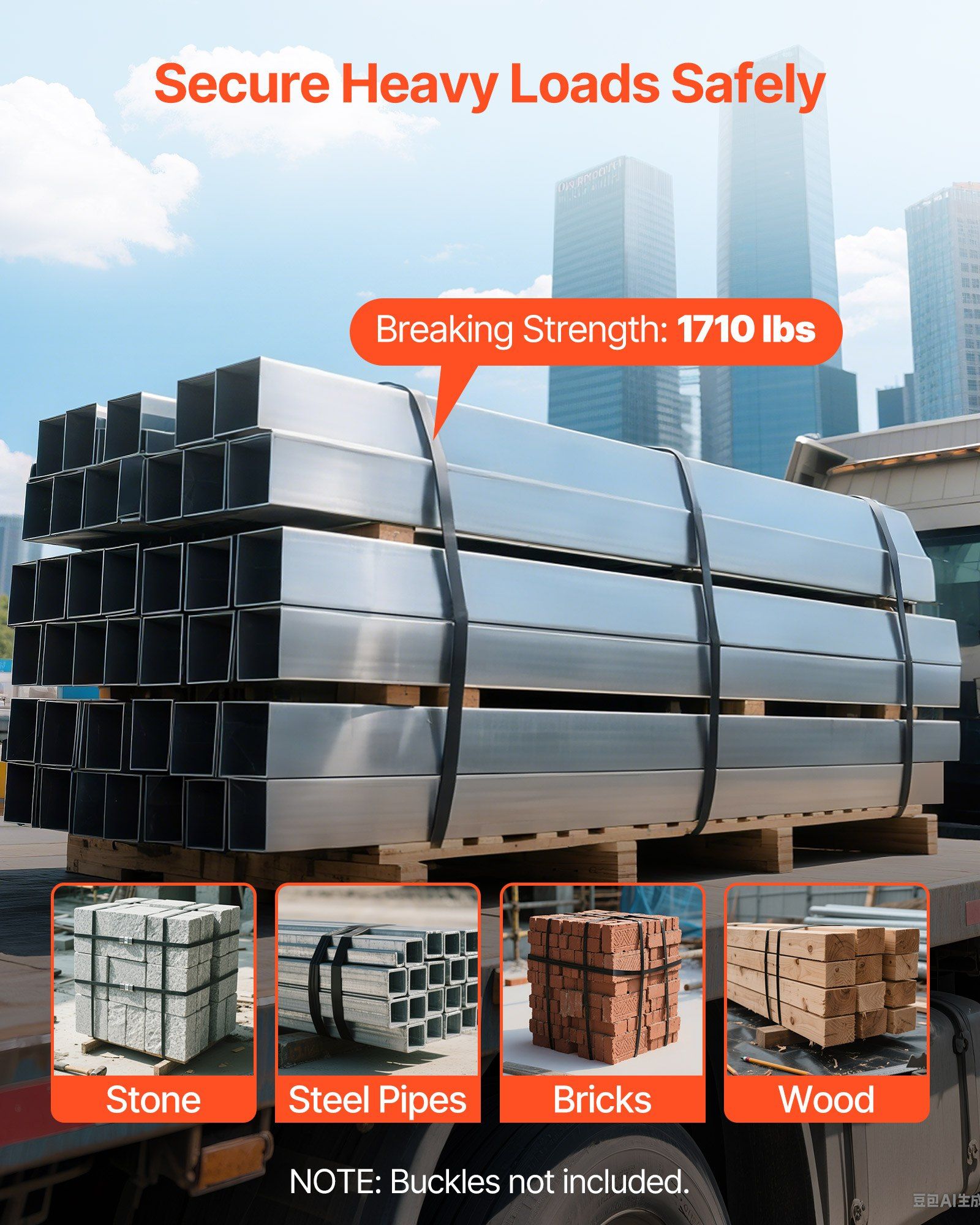 Steel Strapping Coil, 19 mm x 0.55 mm x 91 m, Metal Strapping Banding Roll Withstands Harsh Environment, 775.6 kg Break Strength, Heavy Duty Banding Pallet Strap Coil for Pallet Packing - Image 2
