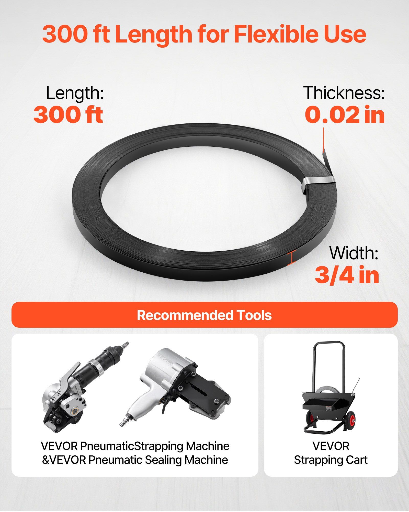 Steel Strapping Coil, 19 mm x 0.55 mm x 91 m, Metal Strapping Banding Roll Withstands Harsh Environment, 775.6 kg Break Strength, Heavy Duty Banding Pallet Strap Coil for Pallet Packing - Image 4
