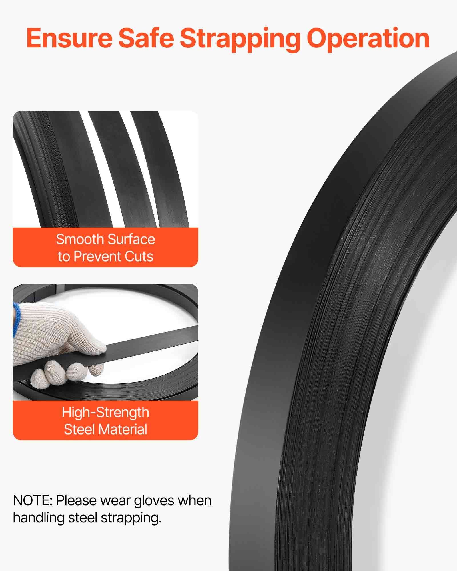 Steel Strapping Coil, 19 mm x 0.55 mm x 91 m, Metal Strapping Banding Roll Withstands Harsh Environment, 775.6 kg Break Strength, Heavy Duty Banding Pallet Strap Coil for Pallet Packing - Image 5