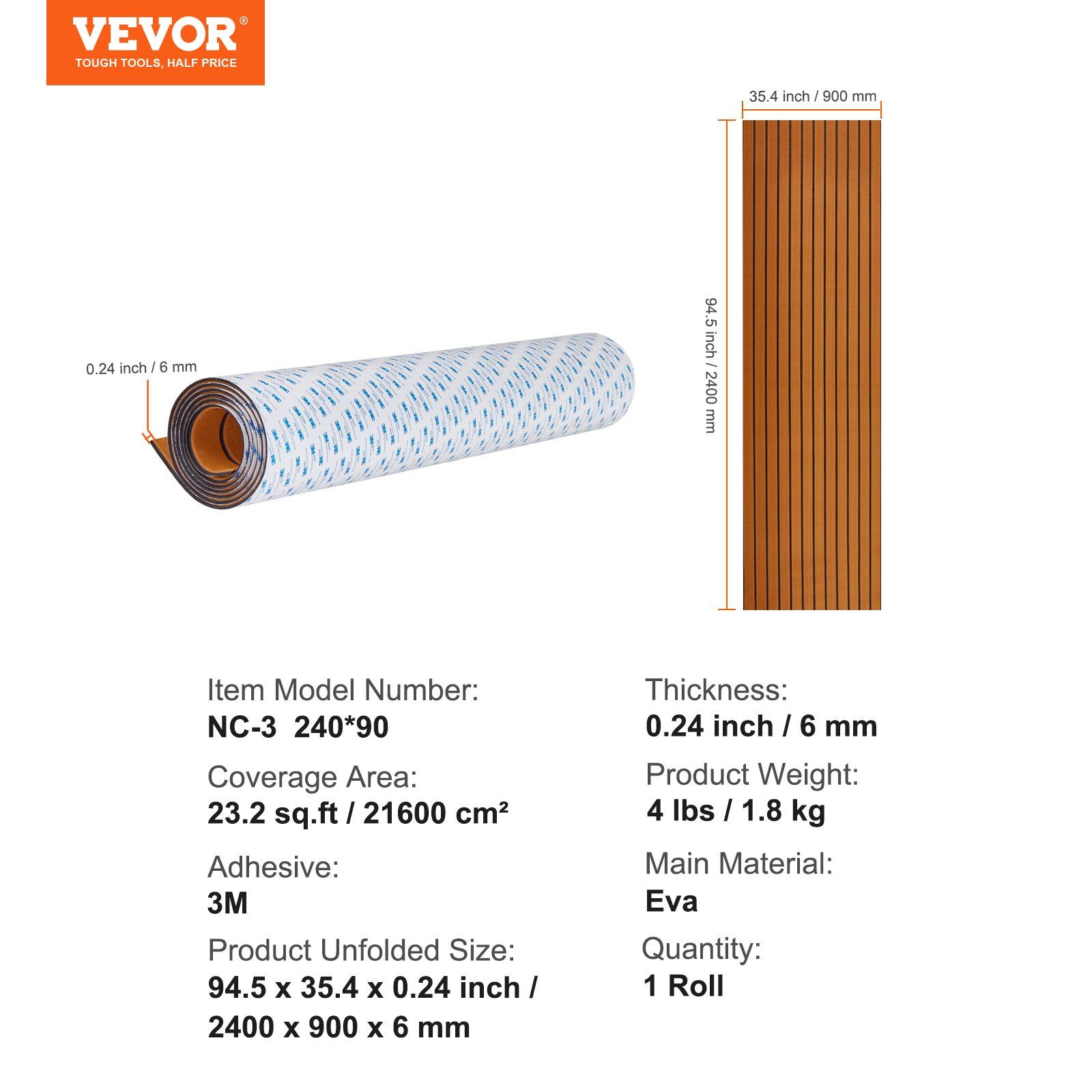 Boat Flooring, EVA Foam Boat Decking 94.5