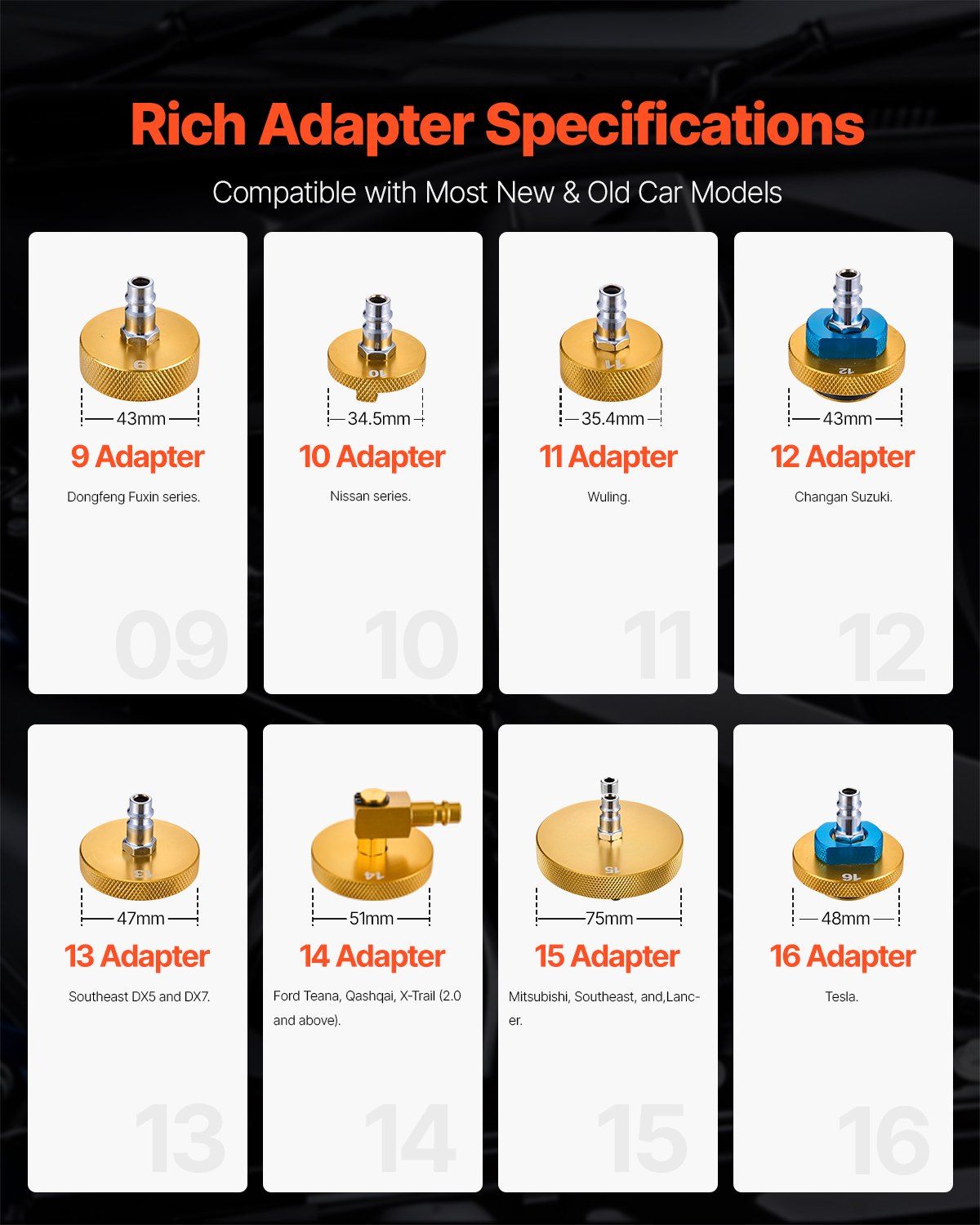 Brake Master Bleeder Kit, 17 Pcs, Professional Brake Bleeder Adapter Set with Complete Kit & Handle, Durable Brake Bleeder Adapter for Brake Fluid Filling Fit for Most New & Old Vehicles - Image 5