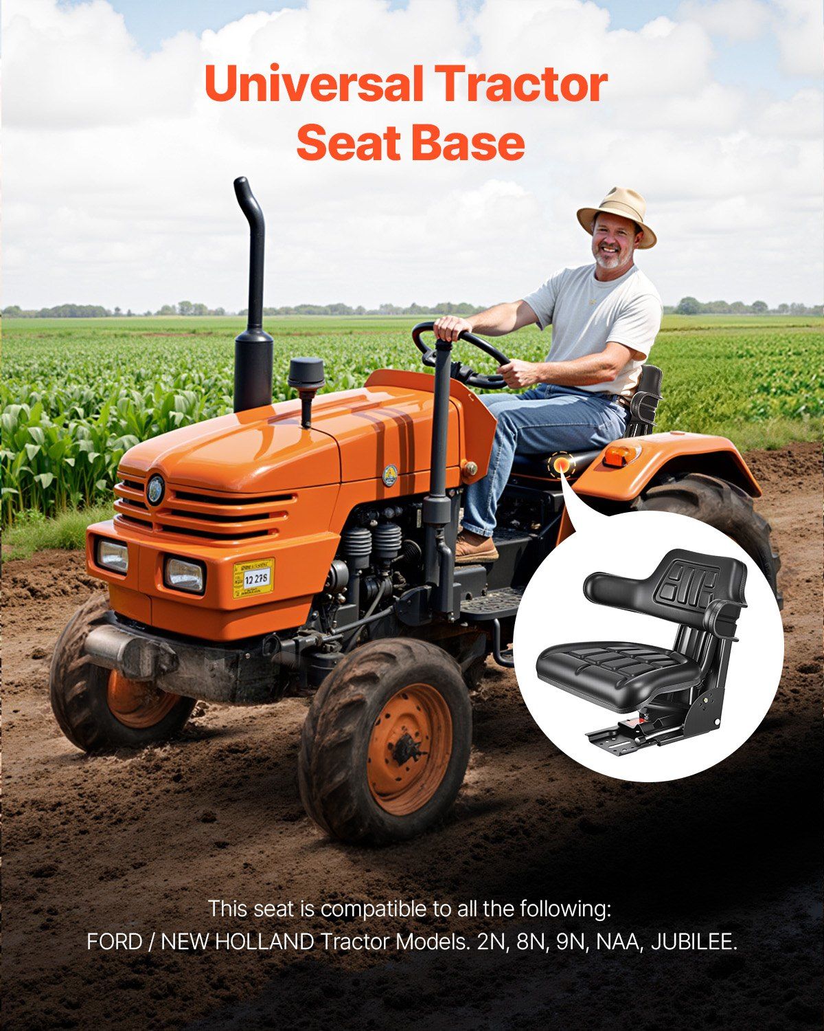 Universal Forklift Seat, Waterproof Tractor Suspension Seat with Adjustable Back, Secure Tractor Seat with Micro Switch, Widely Compatible Seat for Skid Loader Bulldozer - Image 2