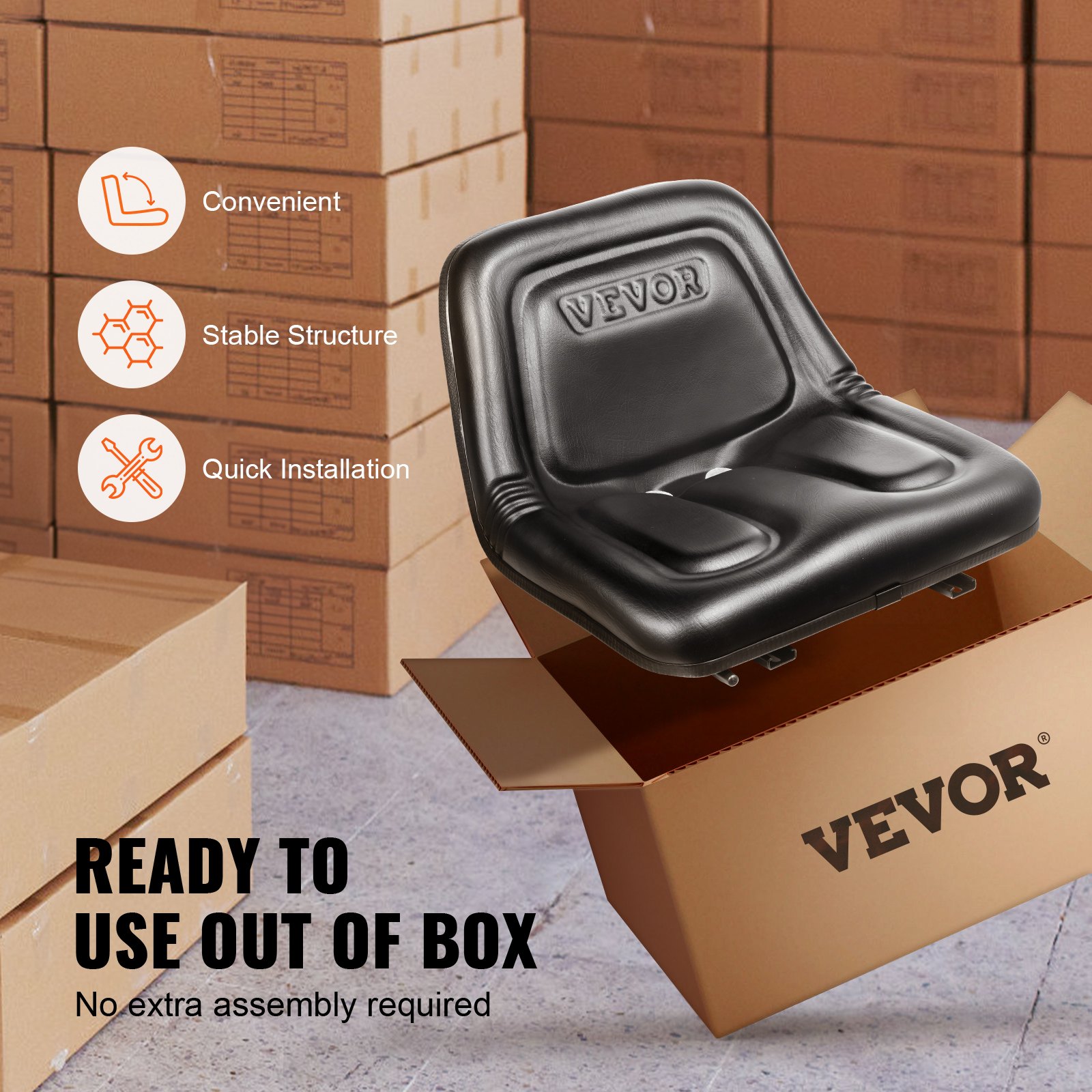 Universal Tracor Seat, Lawn Mower Seat with Micro Switch and Drainage Holes, 16-34 cm Extended Slot Tractor Seat for Tractor Loader Excavator - Image 6
