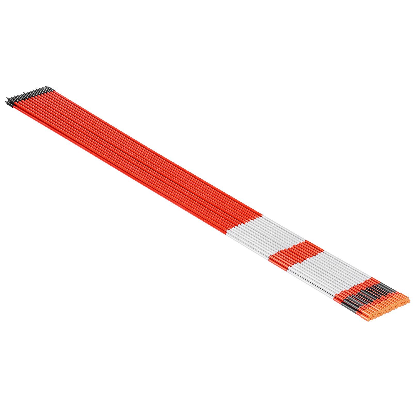 Driveway Markers, 200Pcs 122cm Long 6.35mm Dia, Hi-Visibility Driveway Reflectors with 12 in Steel Drill Bits, Reflective Snow Sticks Fiberglass Pole for Parking Lots, Walkways, Snow Plowing - Image 1