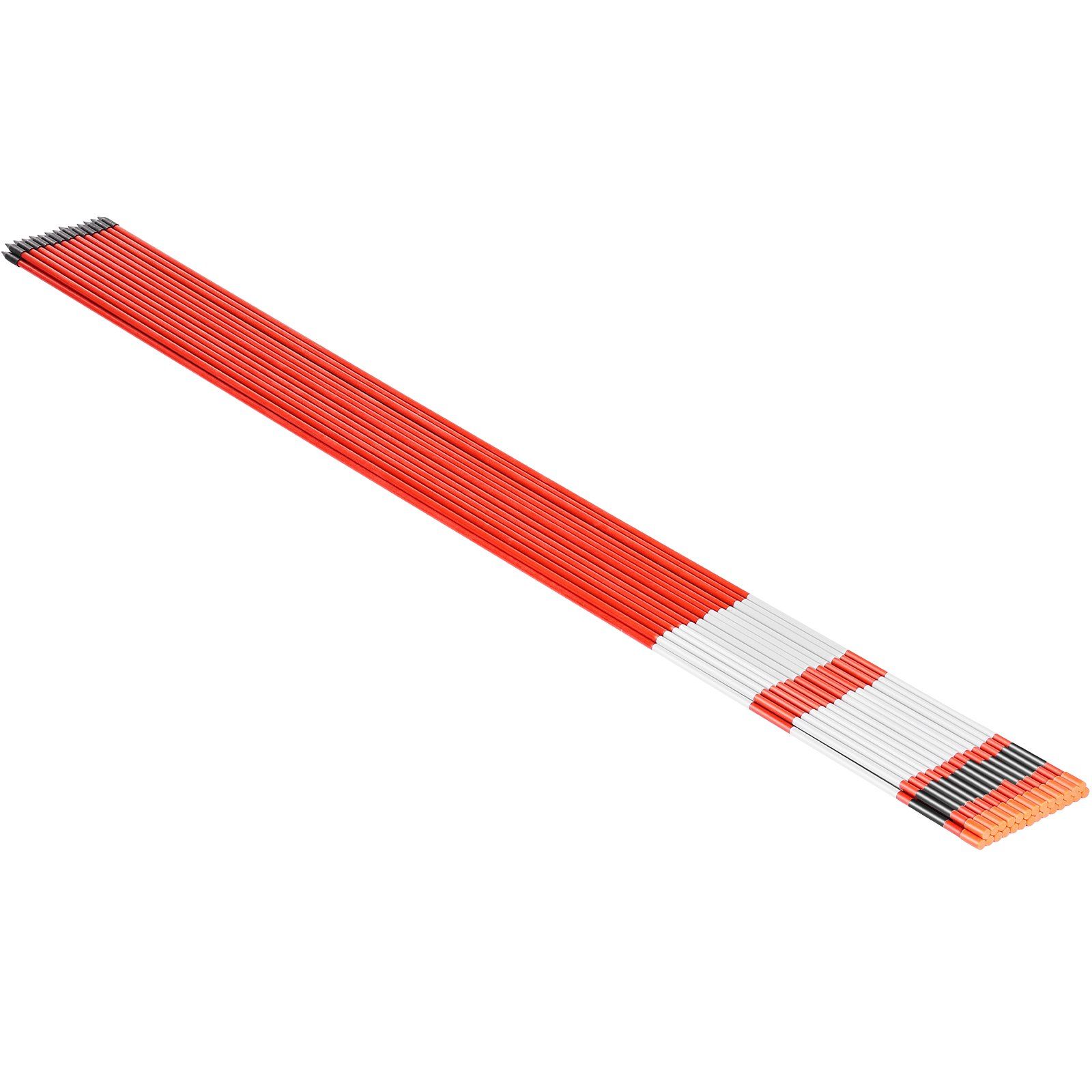 Driveway Markers, 50Pcs 152cm Long 7.87mm Dia, Hi-Visibility Driveway Reflectors with 12 in Steel Drill Bits, Reflective Snow Sticks Fiberglass Pole for Parking Lots, Walkways, Snow Plowing - Image 1