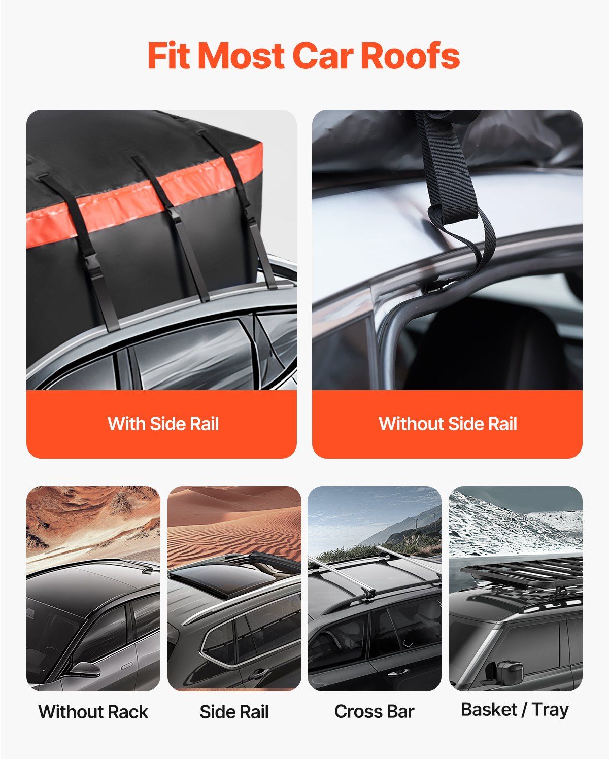 Car Rooftop Cargo Carrier Bag, 23 Cubic Feet Roof Cargo Carrier, Heavy Duty 840D PVC 100% Waterproof Car Roof Luggage Bag for All Vehicle with/without Rack- with Lock, Anti-Slip Mat, 6 Door Hook - Image 5