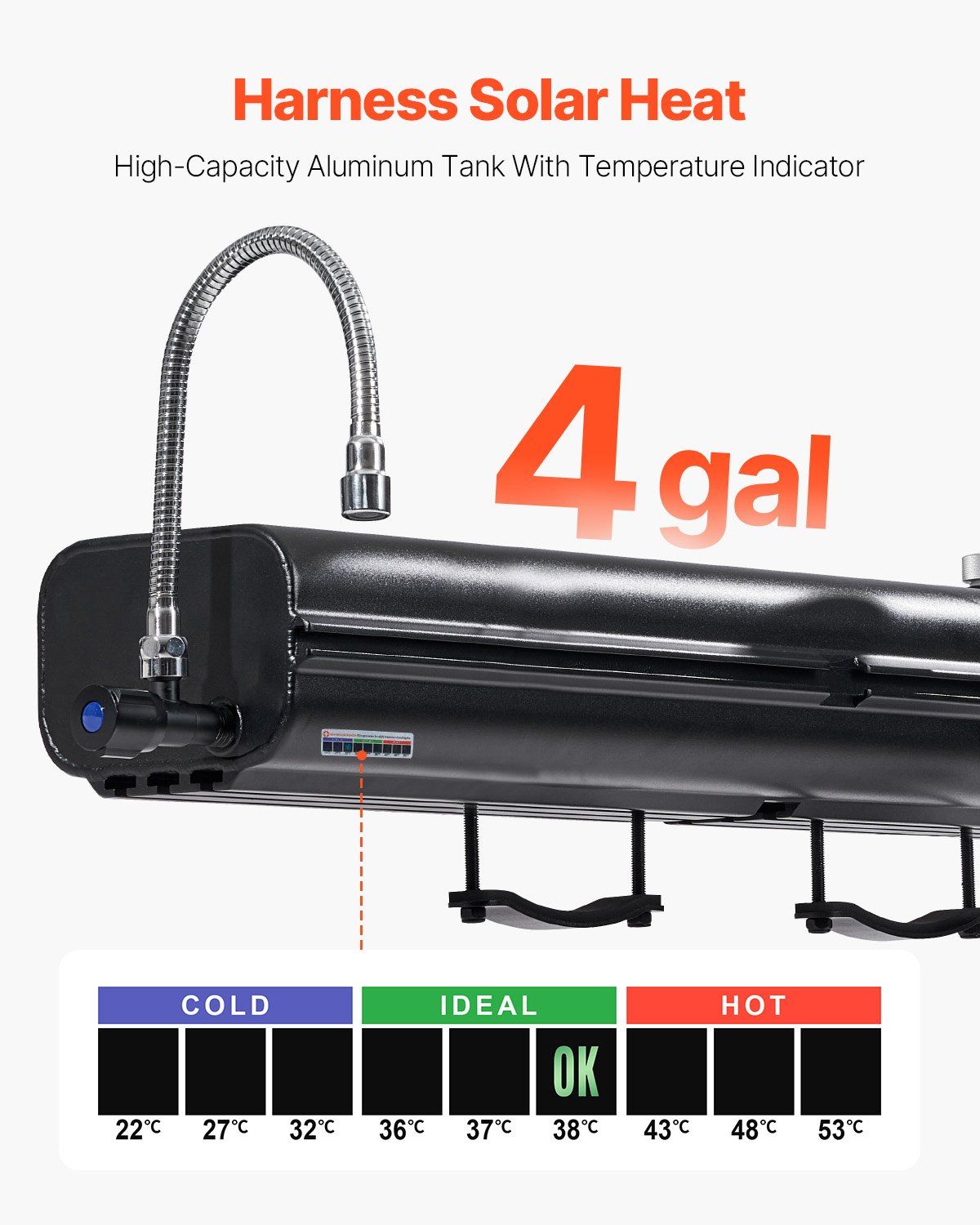 Roof Rack Water Tank, 4 Gal, Multi-Dispensing Outdoor Tank with 2 Splash-Guard Panels & T-slot, High-Capacity Aluminum Tank with Pressurization Port, Fit for Trunks, Roll Bars, Crossbars - Image 4