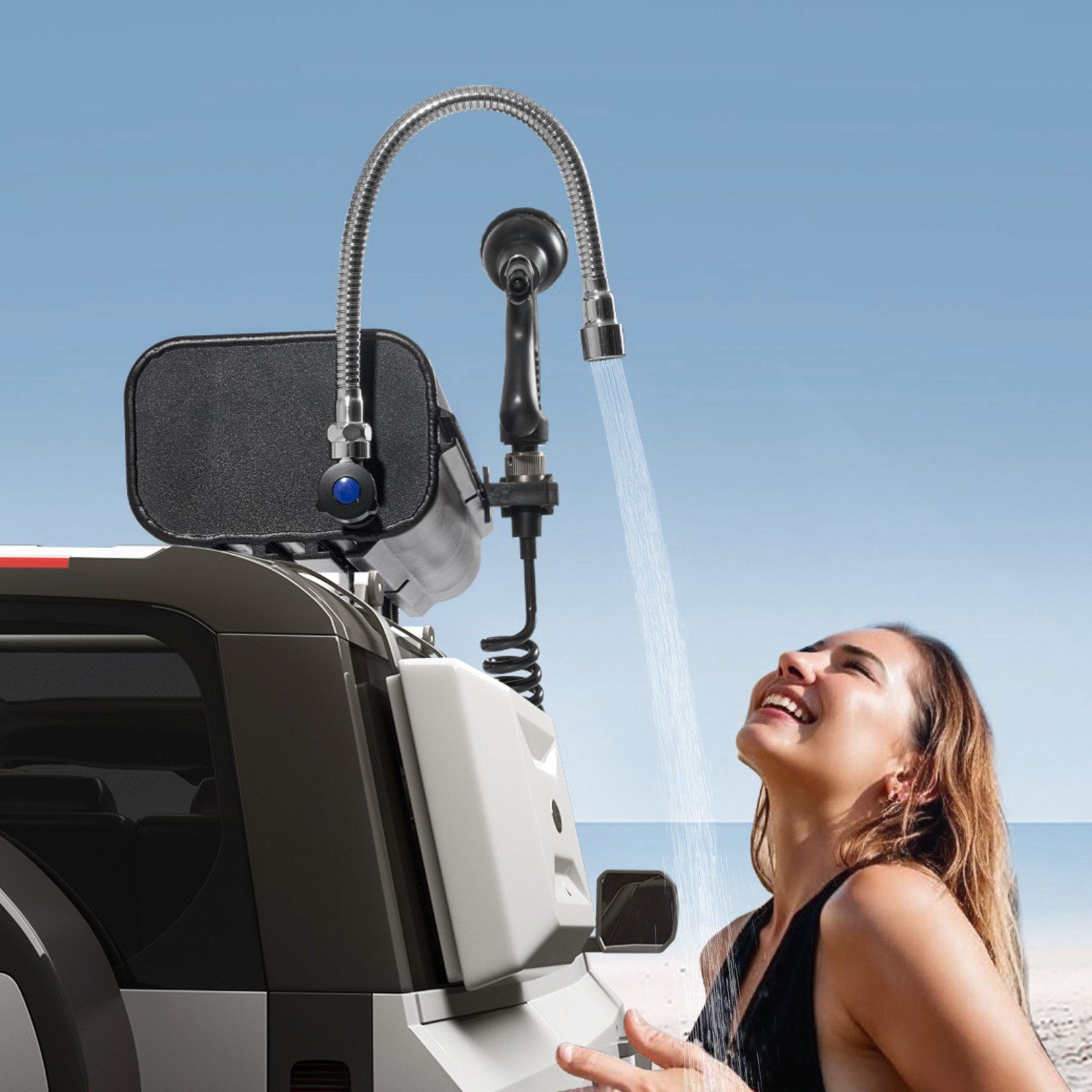 Roof Rack Water Tank, 4 Gal, Multi-Dispensing Outdoor Tank with 2 Splash-Guard Panels & T-slot, High-Capacity Aluminum Tank with Pressurization Port, Fit for Trunks, Roll Bars, Crossbars - Image 8