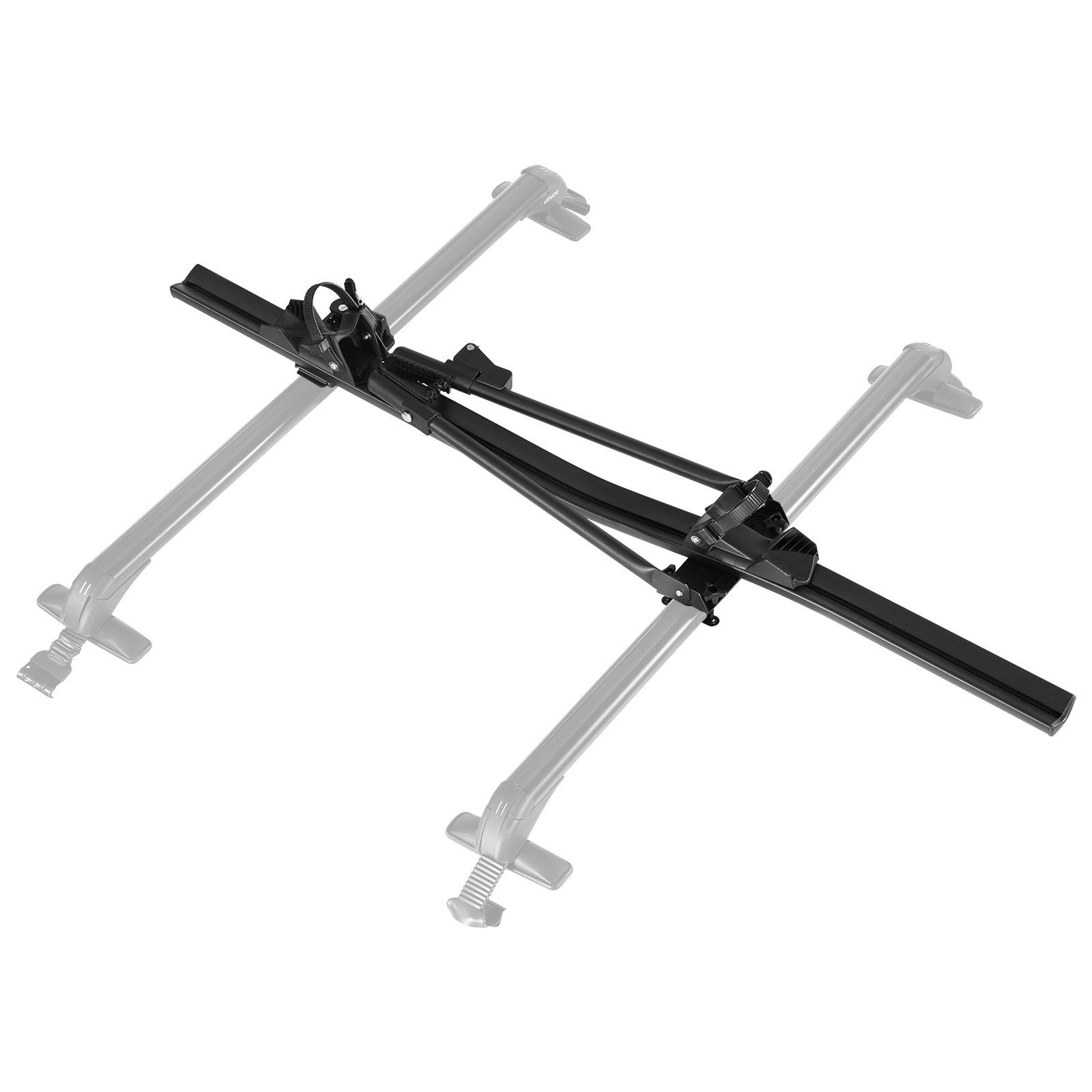 Roof Bike Rack, 15 kg Capacity, Upright Roof Mount Bicycle Rack with Secure Locking System for Most Standard Crossbars, Aluminum Upright Rooftop Bike Rack, 1 Bike Carrier for Car SUV, Black - Image 1