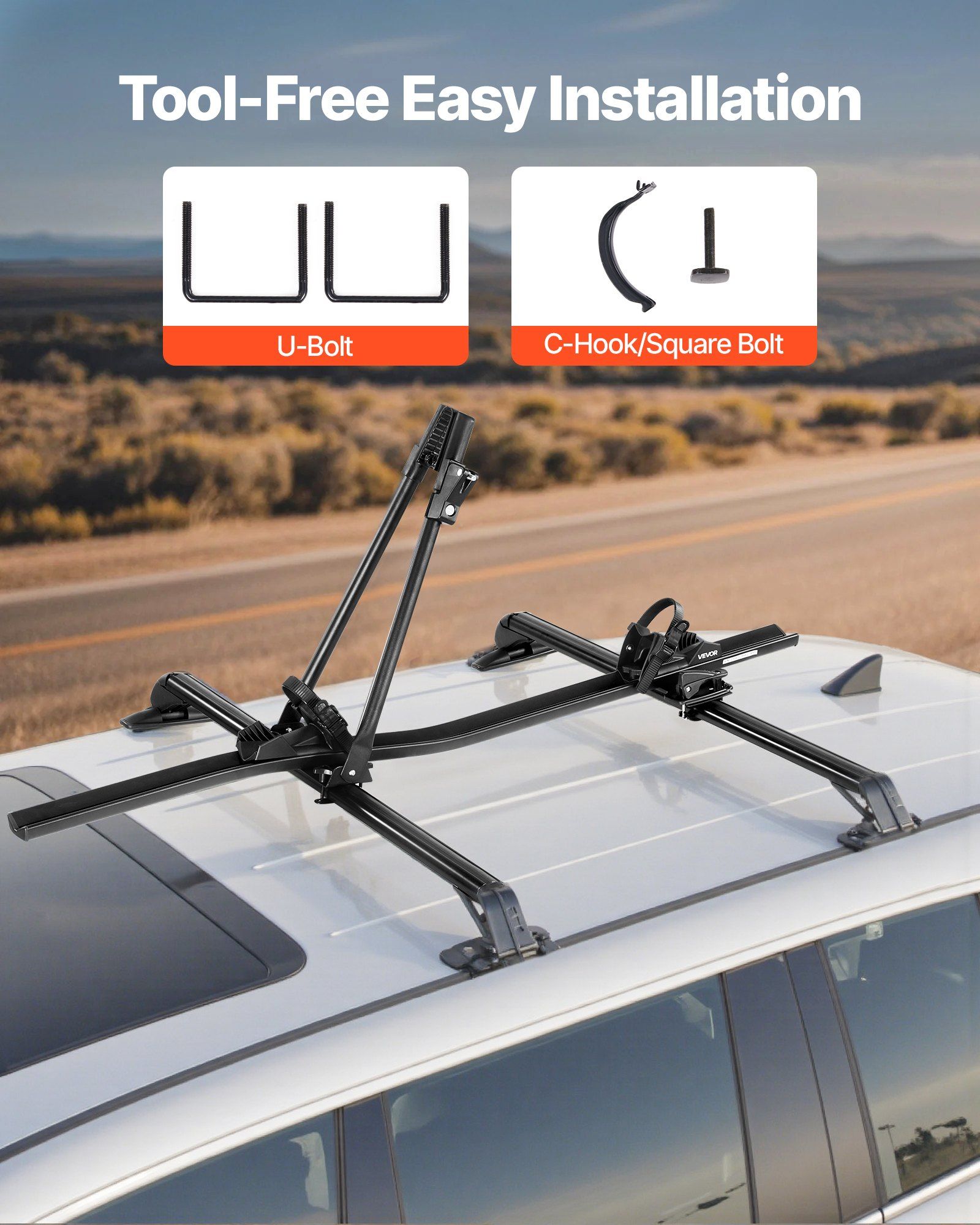 Roof Bike Rack, 15 kg Capacity, Upright Roof Mount Bicycle Rack with Secure Locking System for Most Standard Crossbars, Aluminum Upright Rooftop Bike Rack, 1 Bike Carrier for Car SUV, Black - Image 6
