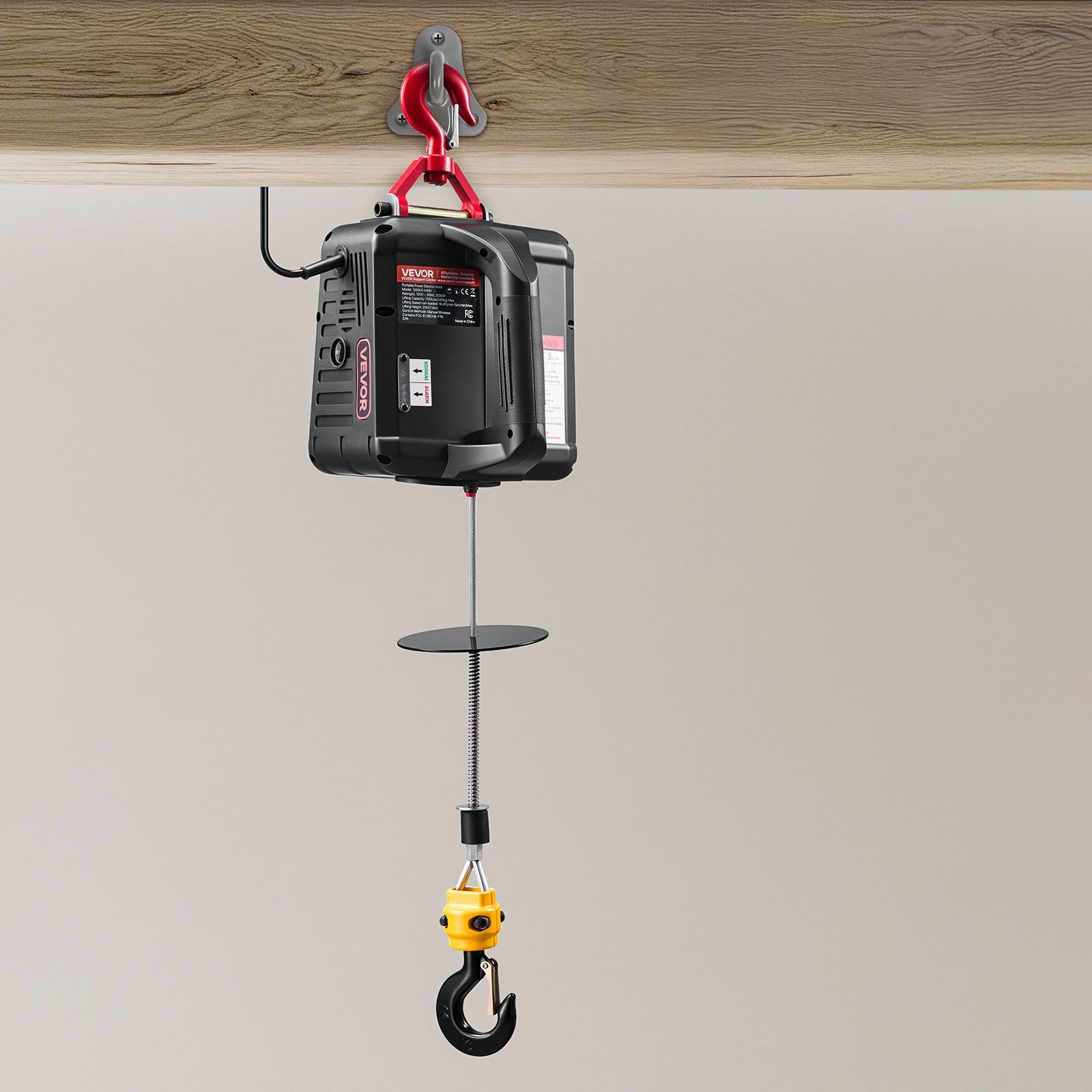 2-in-1 Electric Hoist Winch, 500 kg Capacity, 1500W Portable Power Winch Crane, 7.6 m Lifting Height, 5 m/min with Manual and Wireless Remote Control for Factory, Warehouss, Garage - Image 8
