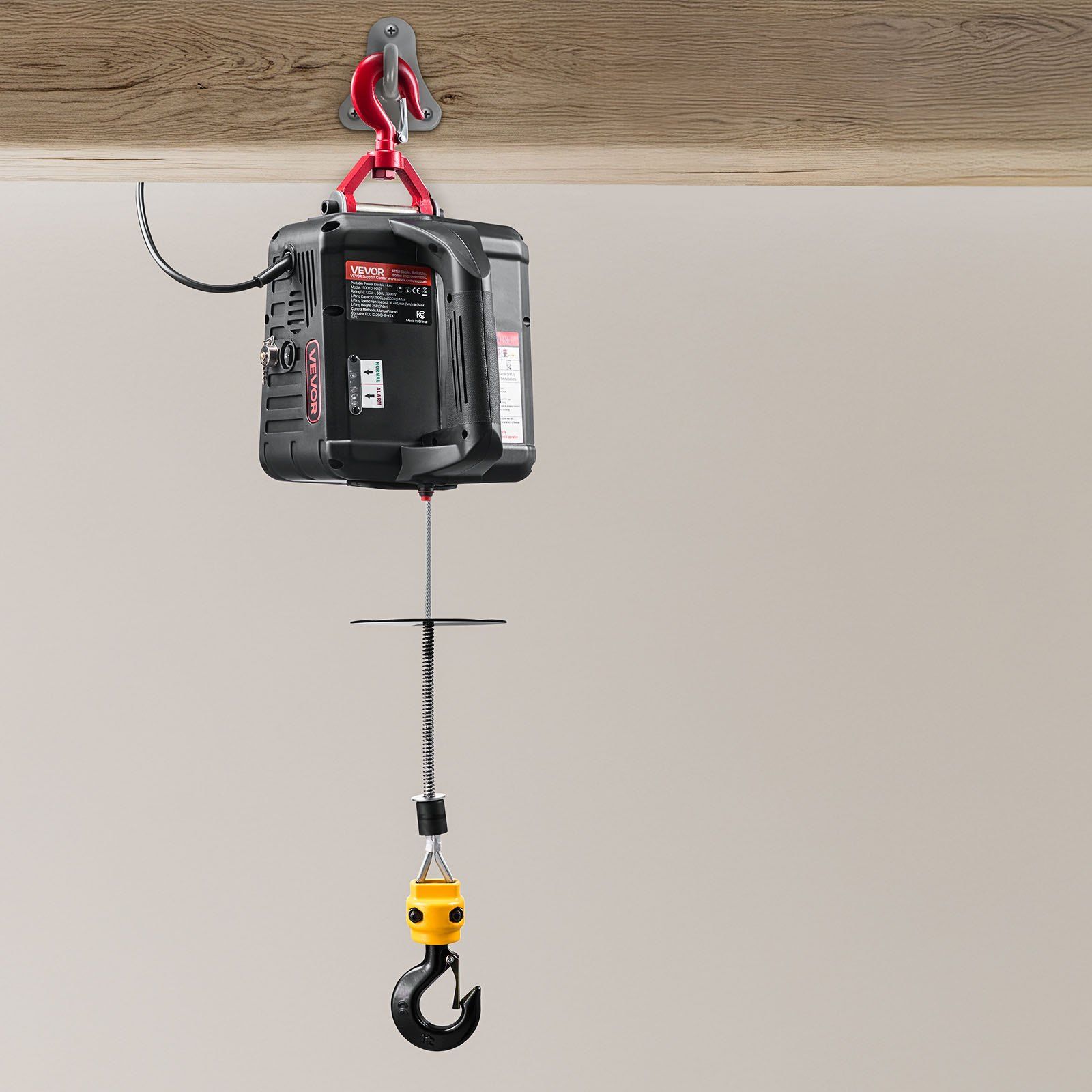 2-in-1 Electric Hoist Winch, 500 kg Capacity, 1500W Portable Power Winch Crane, 7.6 m Lifting Height, 5 m/min with Manual and Wired Remote Control for Factory, Warehouss, Garage - Image 8