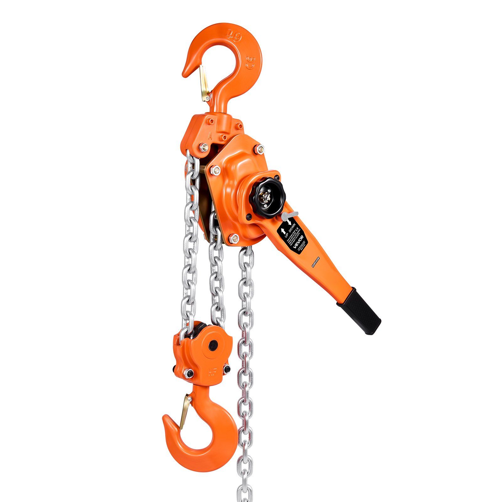 Manual Lever Chain Hoist, 6T 6000KG Capacity Heavy Duty Come Along, 3M Lift G80 Alloy Steel Chain With Dual Pawl Mechanical Brake, 360° Rotating Hooks, for Warehouse Construction Garage - Image 1
