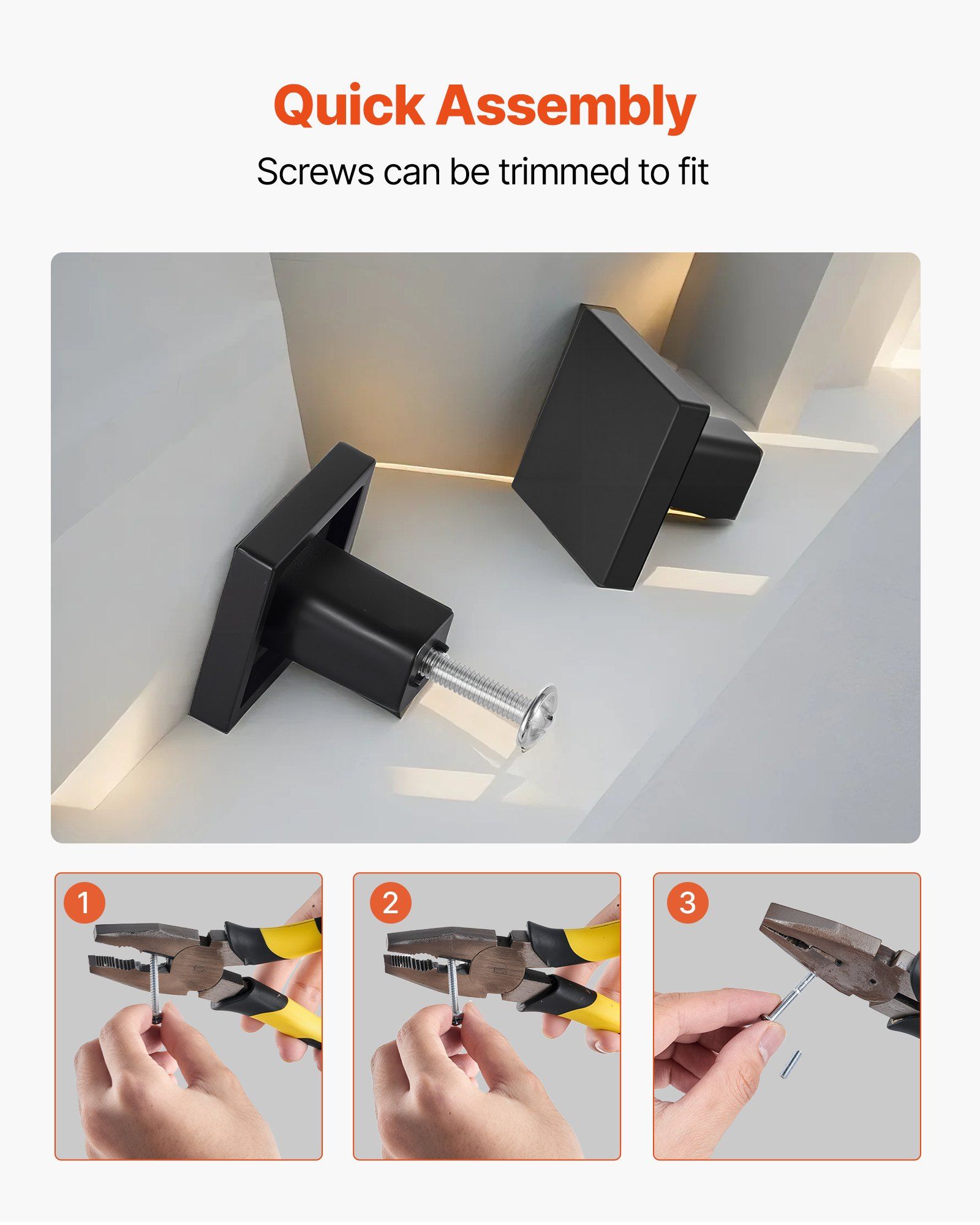 Cabinet Knobs, 10 Pack, 30 mm Black Zinc Alloy Drawer Pulls & Door Handles, Square Kitchen Solid Knobs Dresser Handles, Cupboard Hardware with Screws for Kitchen Bathroom Closet Cabinets Drawers - Image 5