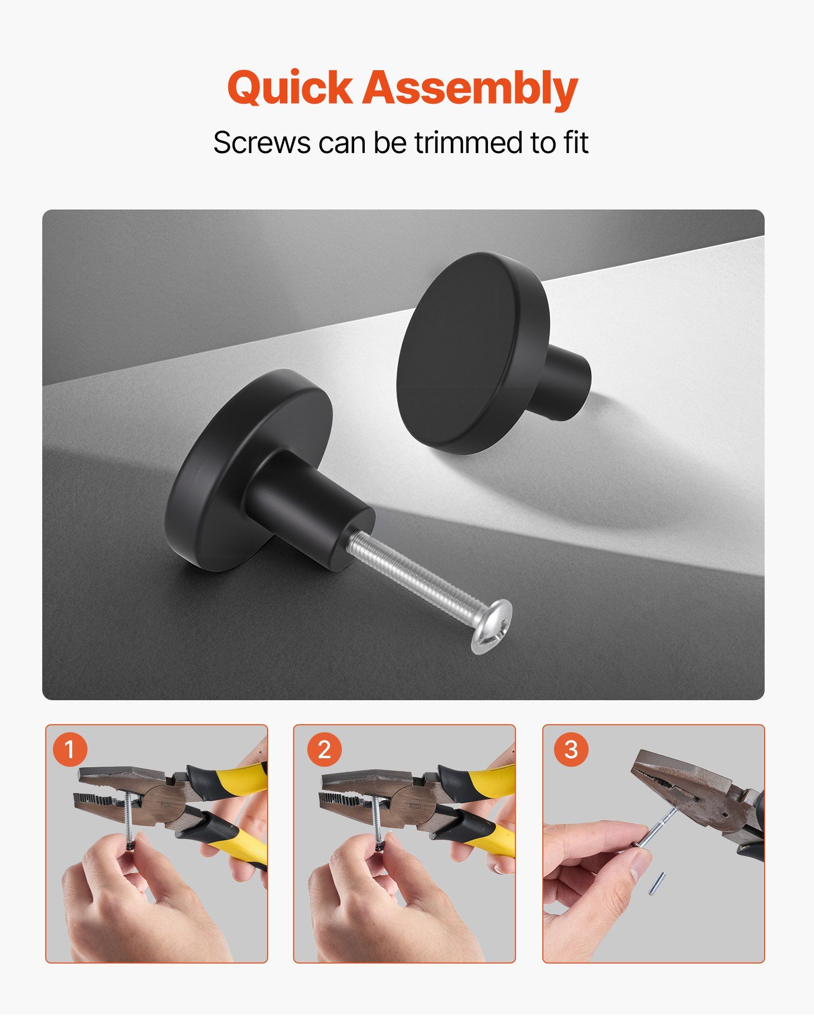 Cabinet Knobs, 10 Pack, 32 mm Black Zinc Alloy Drawer Pulls & Door Handles, Mushroom Kitchen Solid Knobs Dresser Handles, Cupboard Hardware with Screws for Bathroom Closet Cabinets and Drawers - Image 5