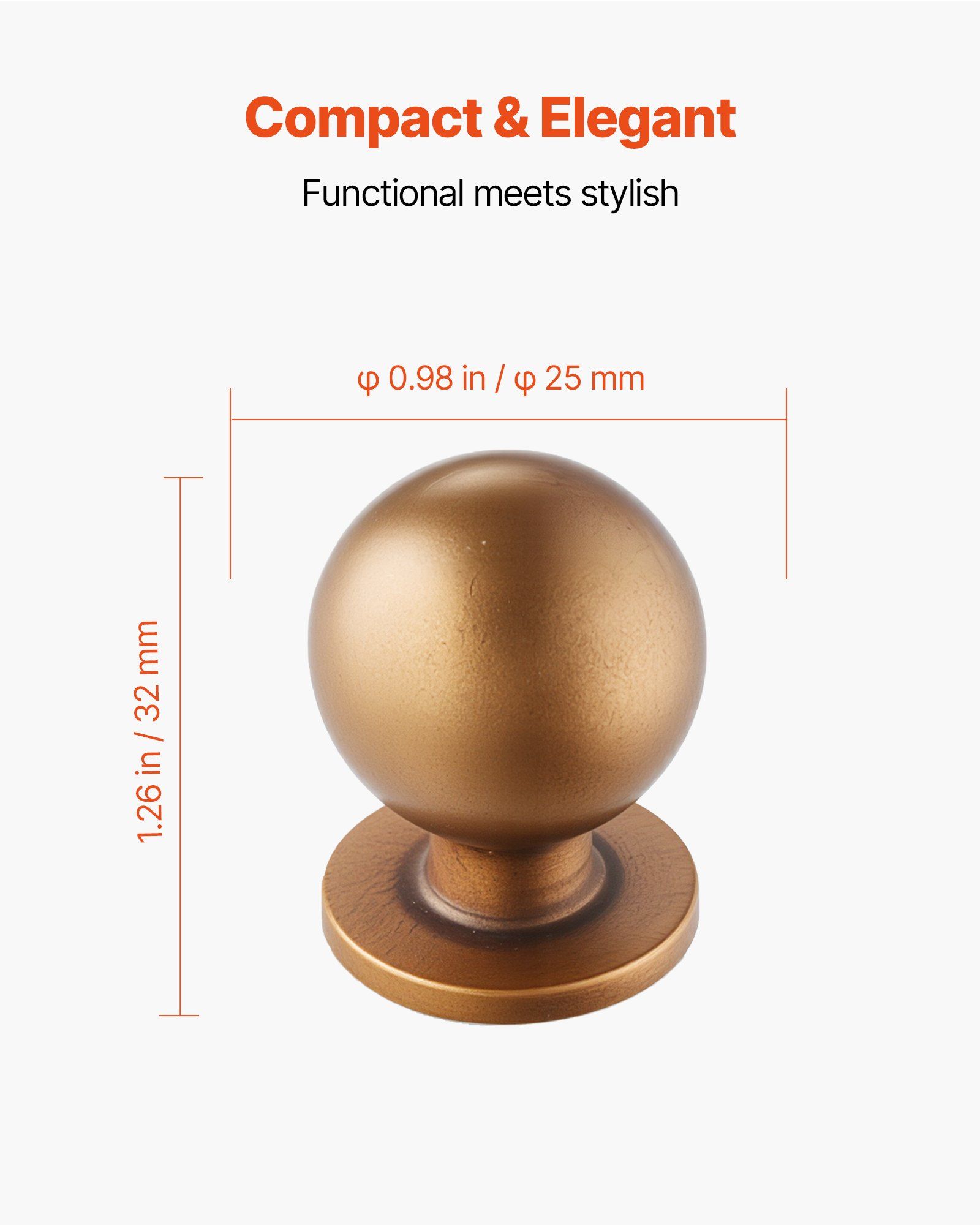 Cabinet Knobs, 12 Pack, 25 mm Zinc Alloy Drawer Pulls Door Handles, Round Kitchen Dresser Solid Knobs Cupboard Hardware with Screws for Bathroom Closet Cabinets Drawers, Antique Brass Color - Image 2