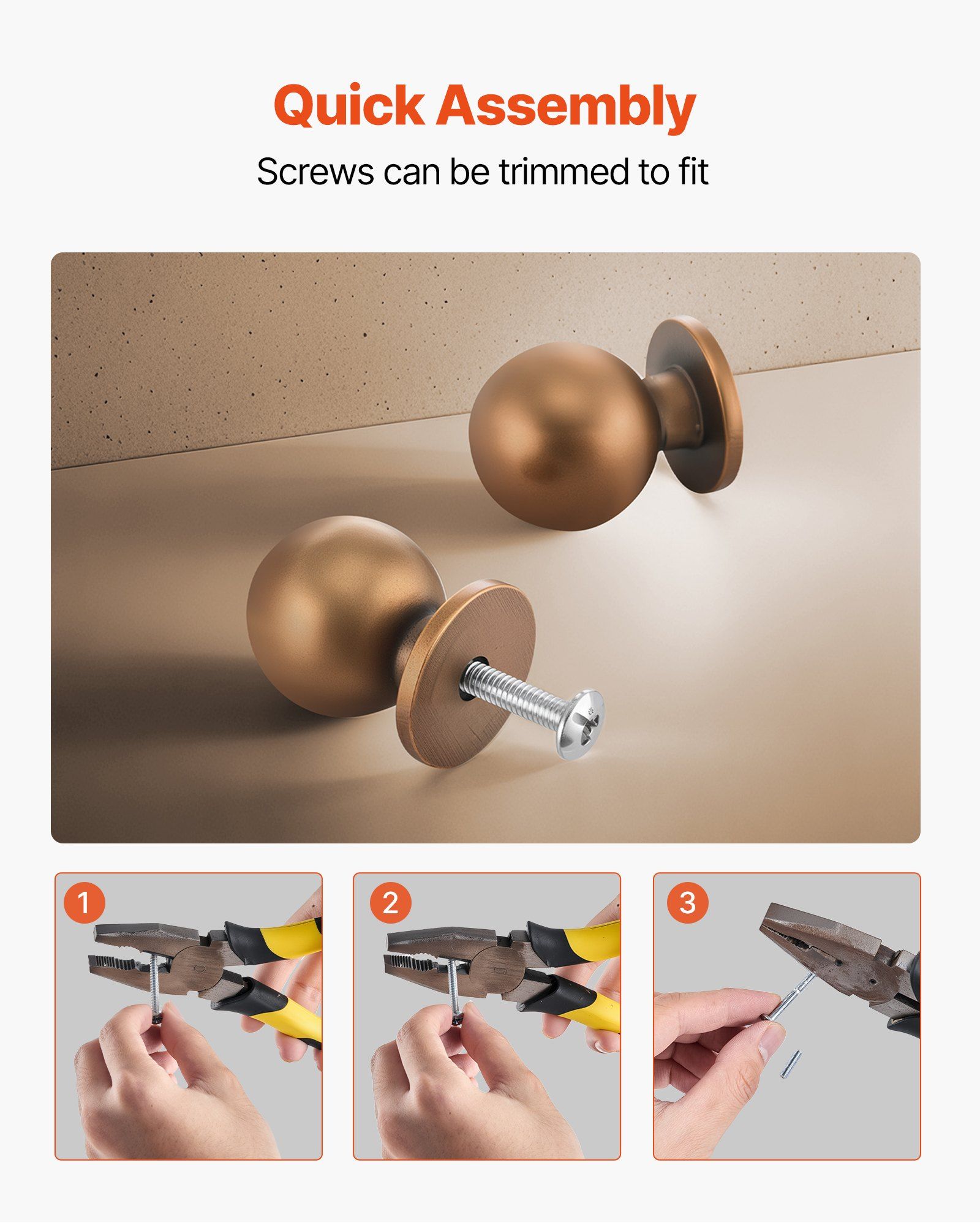 Cabinet Knobs, 12 Pack, 25 mm Zinc Alloy Drawer Pulls Door Handles, Round Kitchen Dresser Solid Knobs Cupboard Hardware with Screws for Bathroom Closet Cabinets Drawers, Antique Brass Color - Image 5
