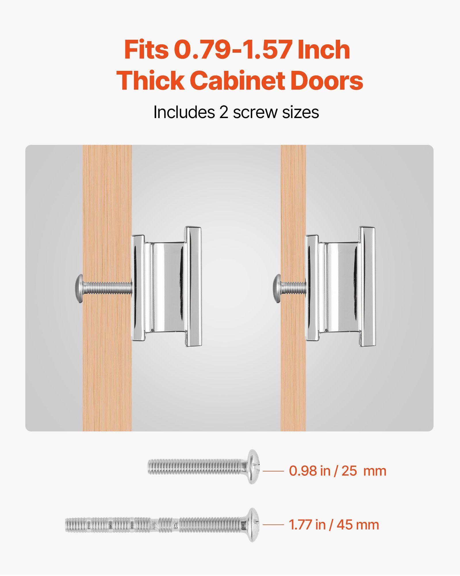 Cabinet Knobs, 10 Pack, 36 mm Zinc Alloy Drawer Pulls Door Handles, Rectangular Kitchen Dresser Solid Knobs, Cupboard Hardware with Screws for Bathroom Closet Cabinets Drawers, Chrome Color - Image 4