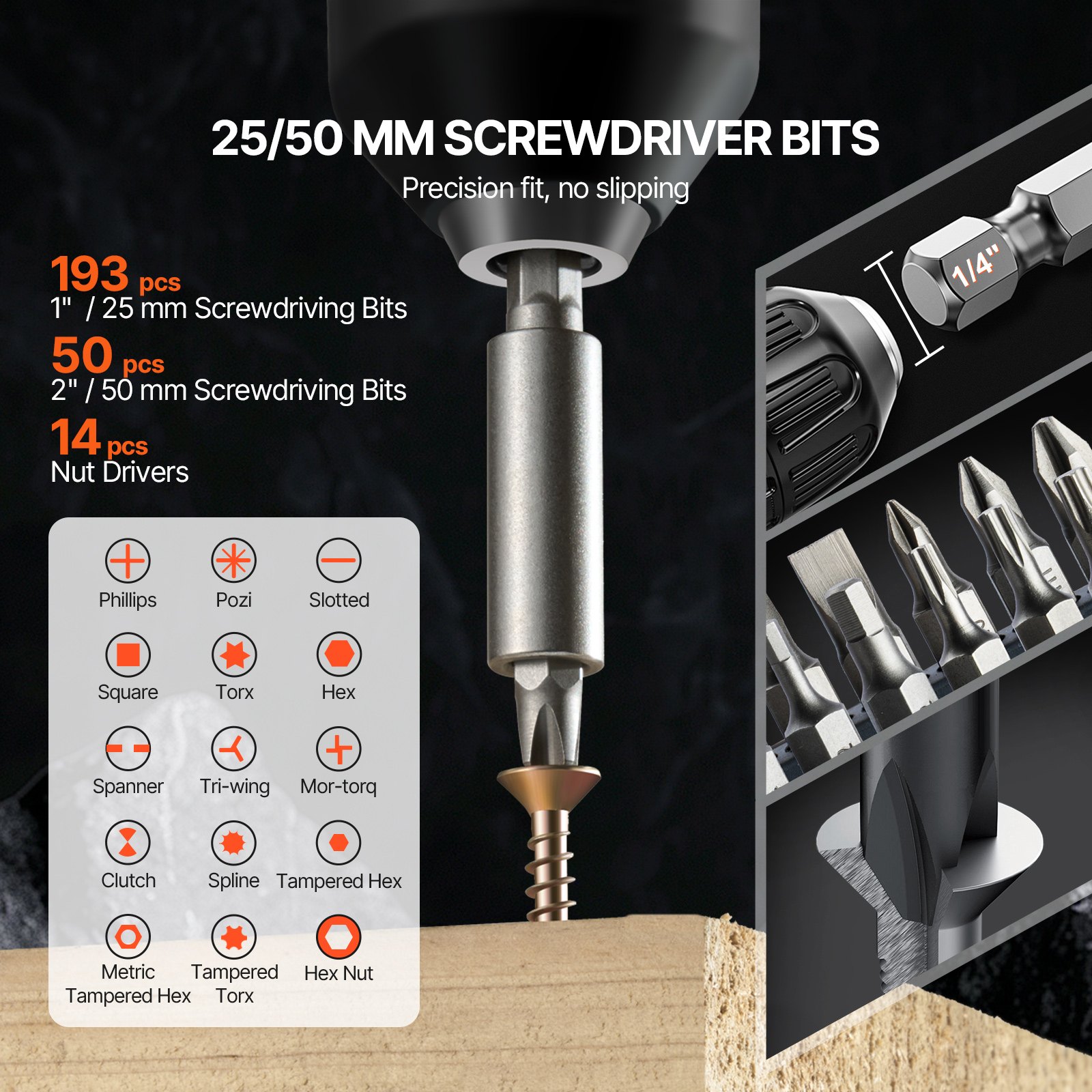 Drill Bit Set, 318 Pieces Drill and Driver Bit Set, Screwdriver Bit Set Suitable for Wood Metal Cement Drilling and Screw Driving, Drill Bit Sets Combo Kit Assorted in Organized Carrying Case - Image 4