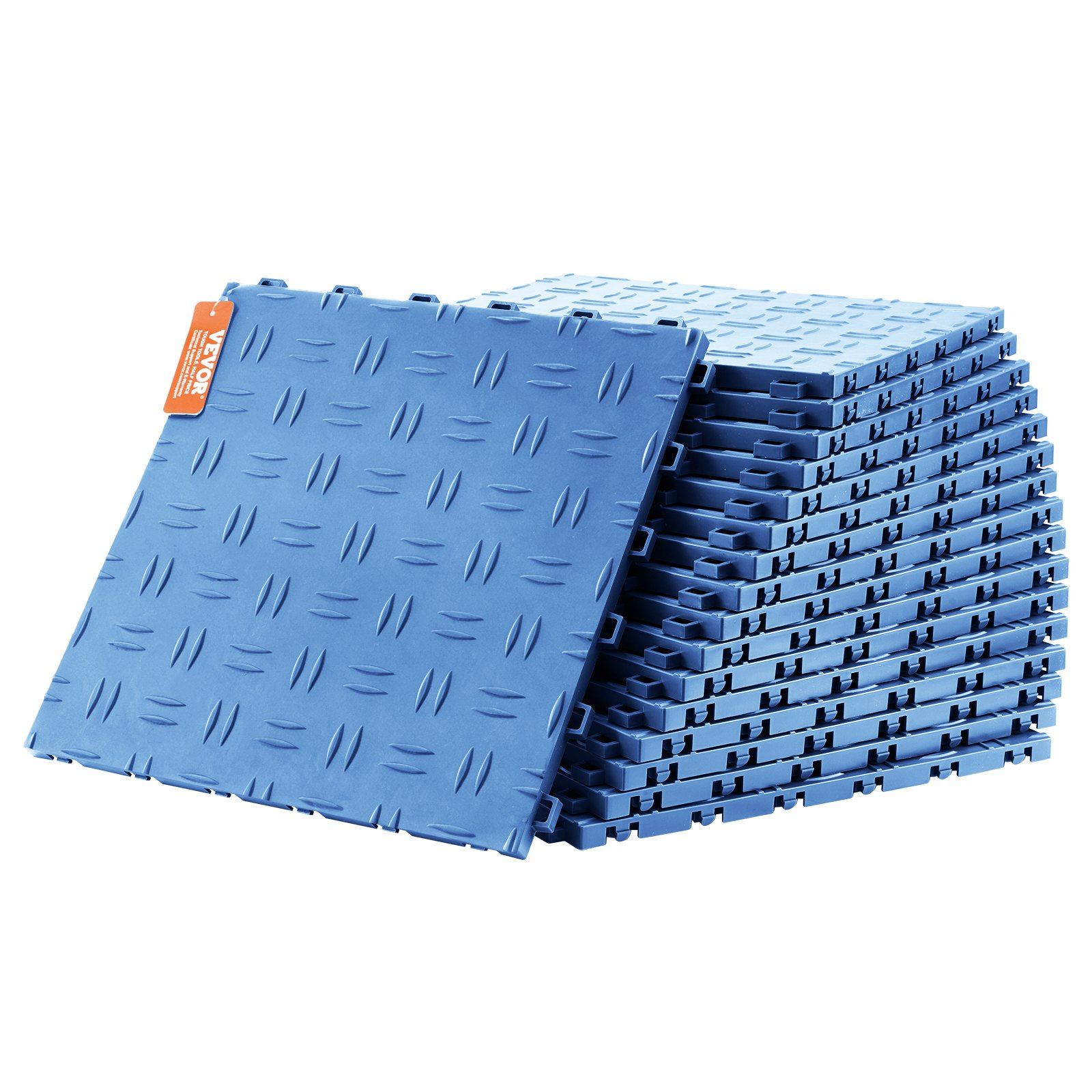 Garage Tiles Interlocking, 305 x 305 x 13.4 mm 50 Pack Garage Floor Covering Tiles, Non-Slip Double-Sided Texture Garage Flooring Tiles, for Garages, Basements, Repair Shops, Blue - Image 1