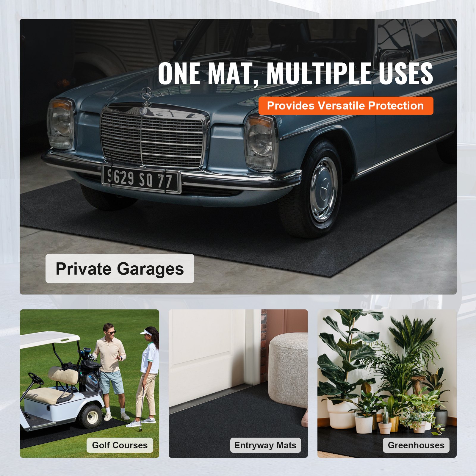 Waterproof Garage Floor Mat for Under Car, 914.4x1524 MM Compact Size Heavy Duty Containment Mat with Strong Grip, Protects Garage Floor from Water, Mud and Oil, For Garages,Greenhouses,Entrance - Image 3