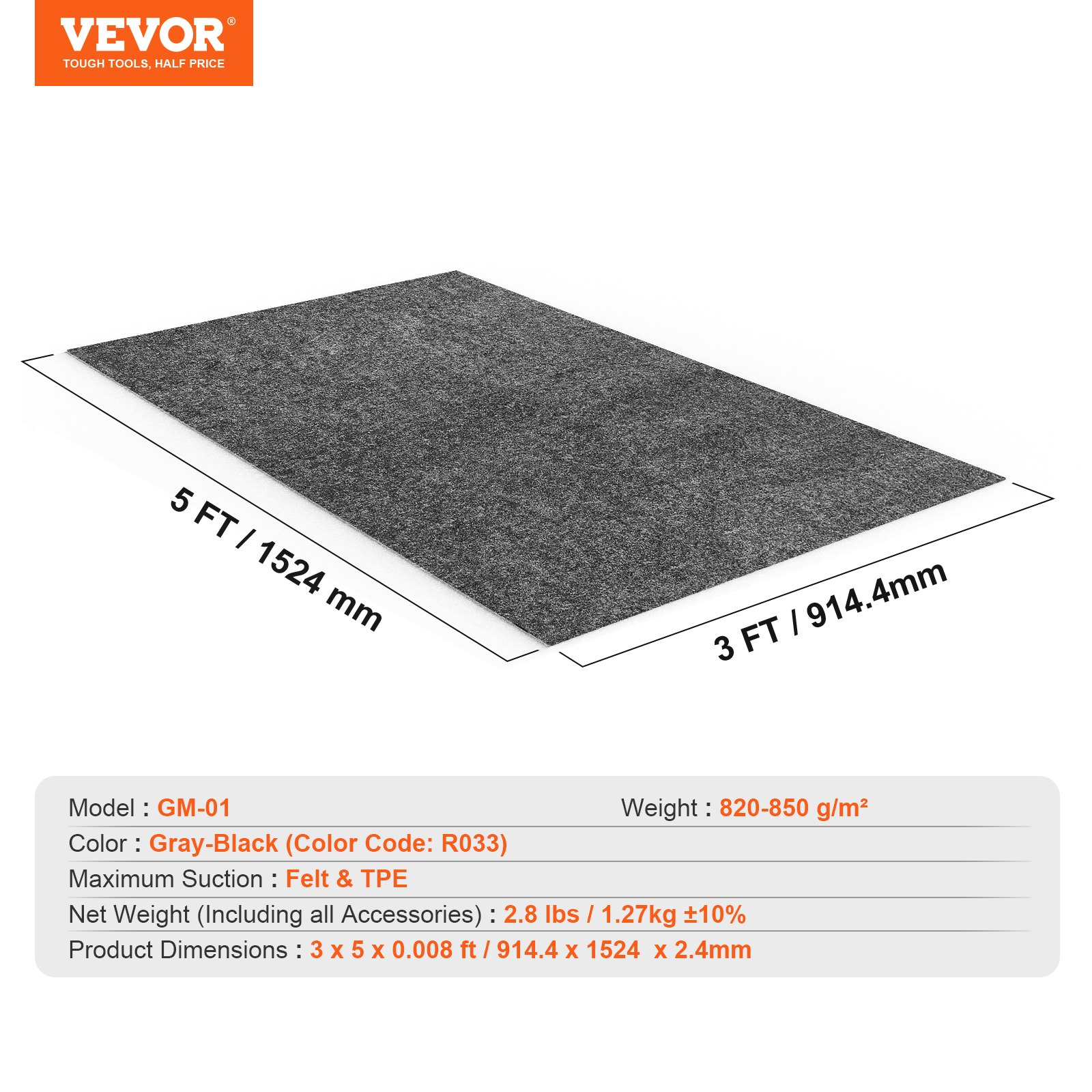 Waterproof Garage Floor Mat for Under Car, 914.4x1524 MM Compact Size Heavy Duty Containment Mat with Strong Grip, Protects Garage Floor from Water, Mud and Oil, For Garages,Greenhouses,Entrance - Image 7