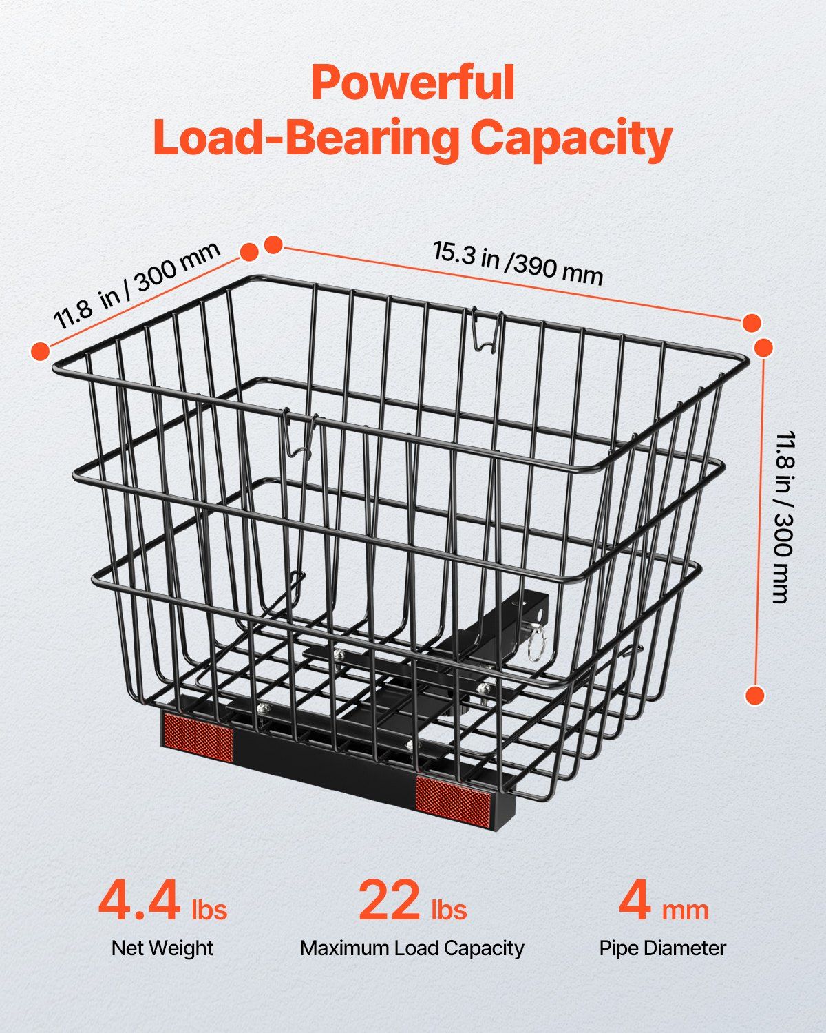 Scooter Rear Basket, Heavy Duty Metal Wire Basket with Handle, Spacious Cargo Basket, Works with 1-inch Receiver, Compatible with Most Golden, Drive & Pride Mobility Scooter - Image 2
