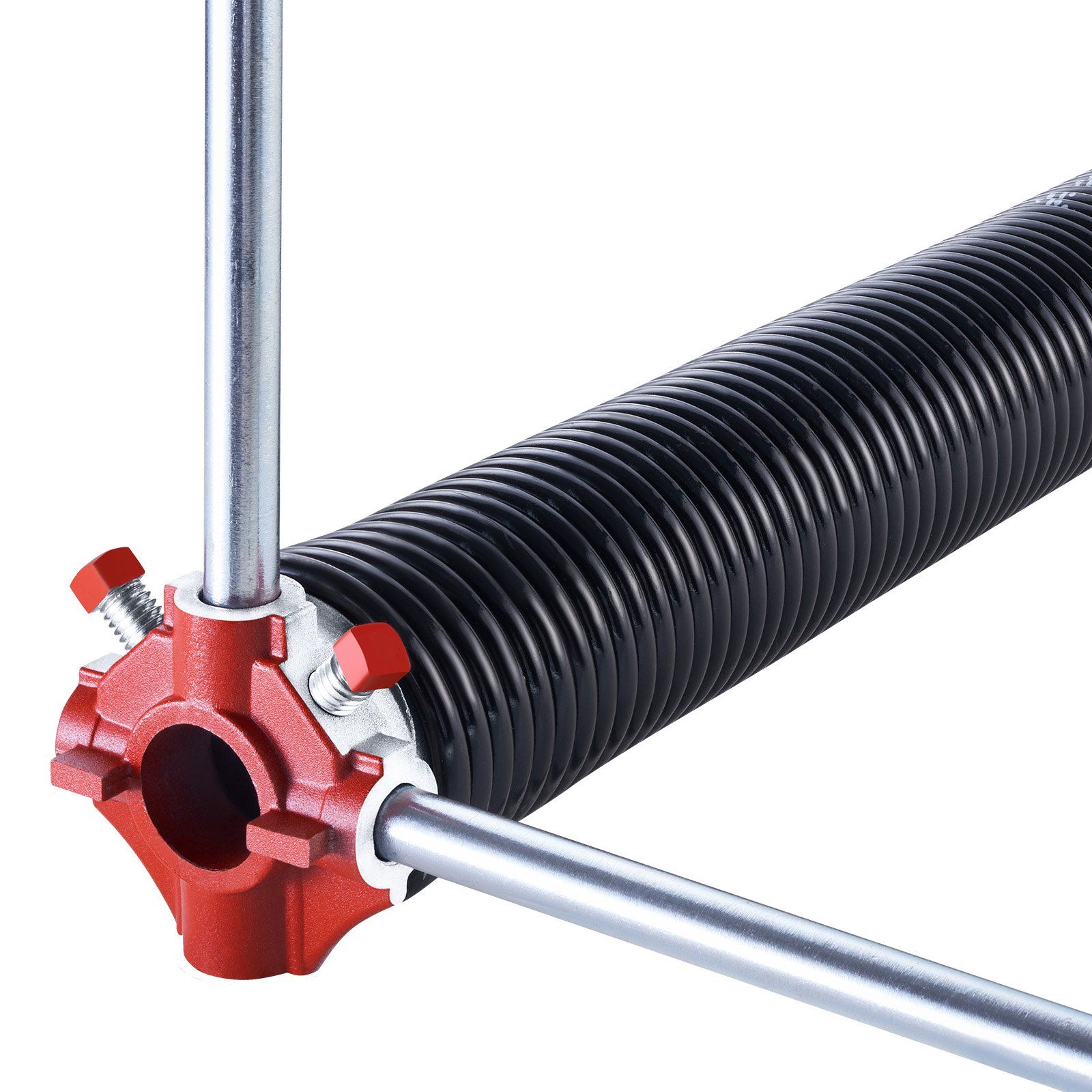 Garage Door Torsion Springs, Pair of 6.35 x 50.8 x 787 mmn, 16000 Cycles, Electrophoresis Black Coated for Replacement, Garage Door Springs with Non-Slip Winding Bars, Gloves and Mounting Wrench - Image 1