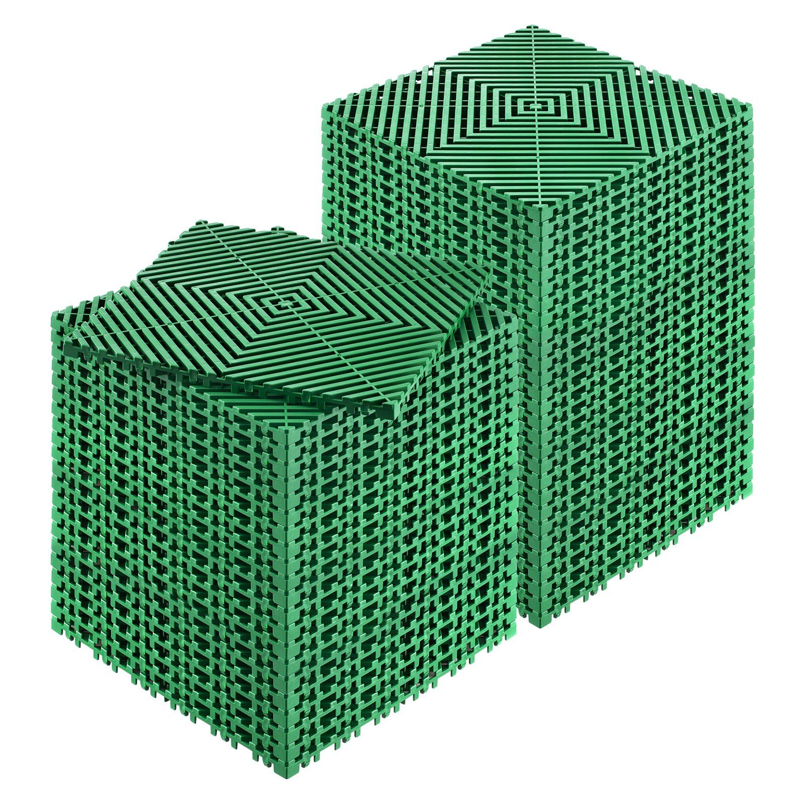 Interlocking Drainage Mat, 50 Pcs Modular Interlocking Cushion, 31 x 31 cm Splicing Drainage Mats, Non-Slip Green PP Drainage Floor Tile and Shower Mat, for Garage, Garden, Kitchen & Outdoor - Image 1