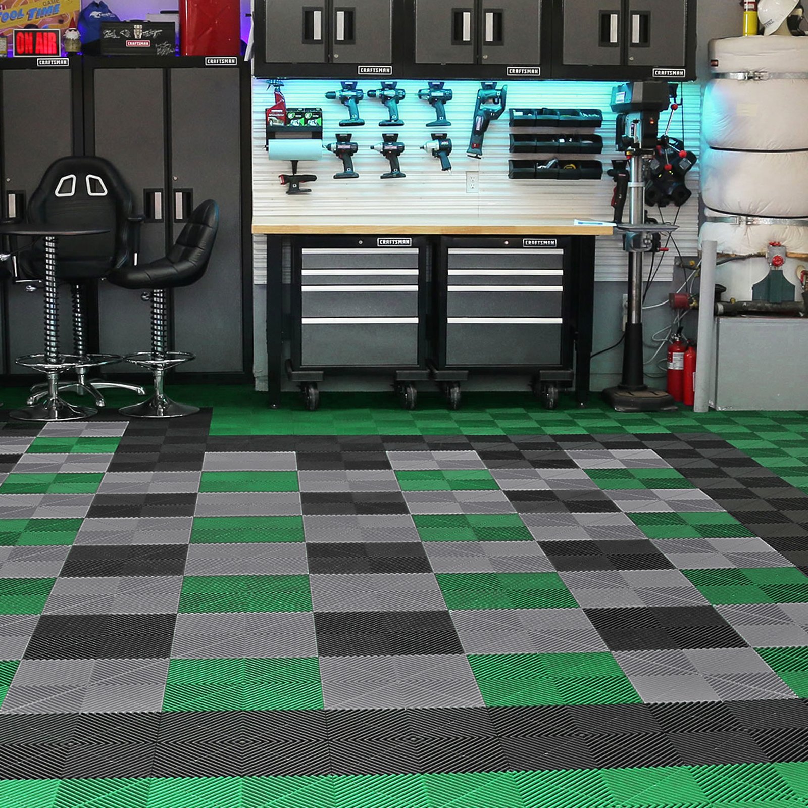 Interlocking Drainage Mat, 31 x 31 cm Modular Interlocking Cushion, 50 Pcs Splicing Drainage Mats, Non-Slip Gray PP Drainage Floor Tile and Shower Mat, for Garage, Garden, Kitchen & Outdoor - Image 8