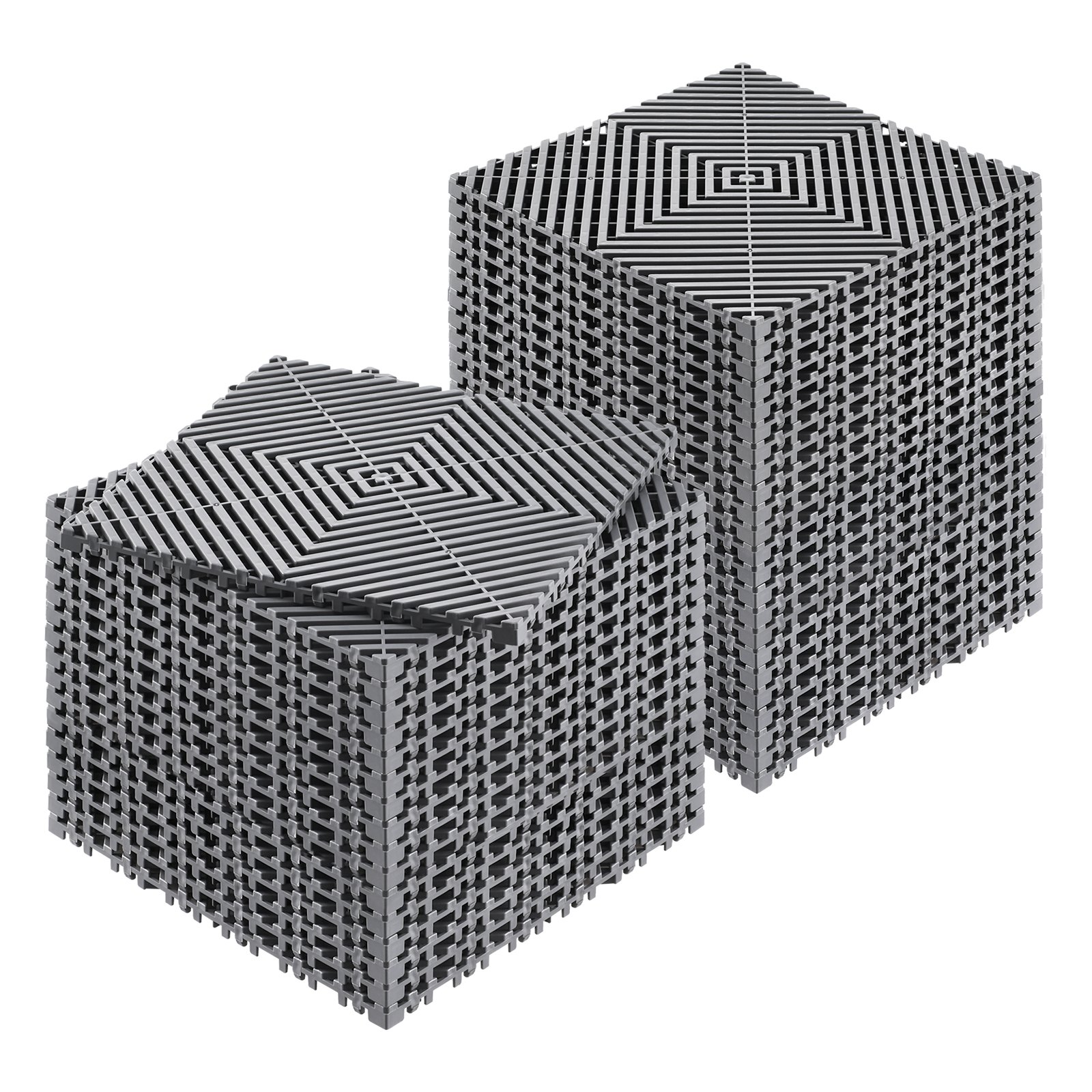 Interlocking Drainage Mat, 31 x 31 cm Modular Interlocking Cushion, 40 Pcs Splicing Drainage Mats, Non-Slip Gray PP Drainage Floor Tile and Shower Mat, for Garage, Garden, Kitchen & Outdoor - Image 1