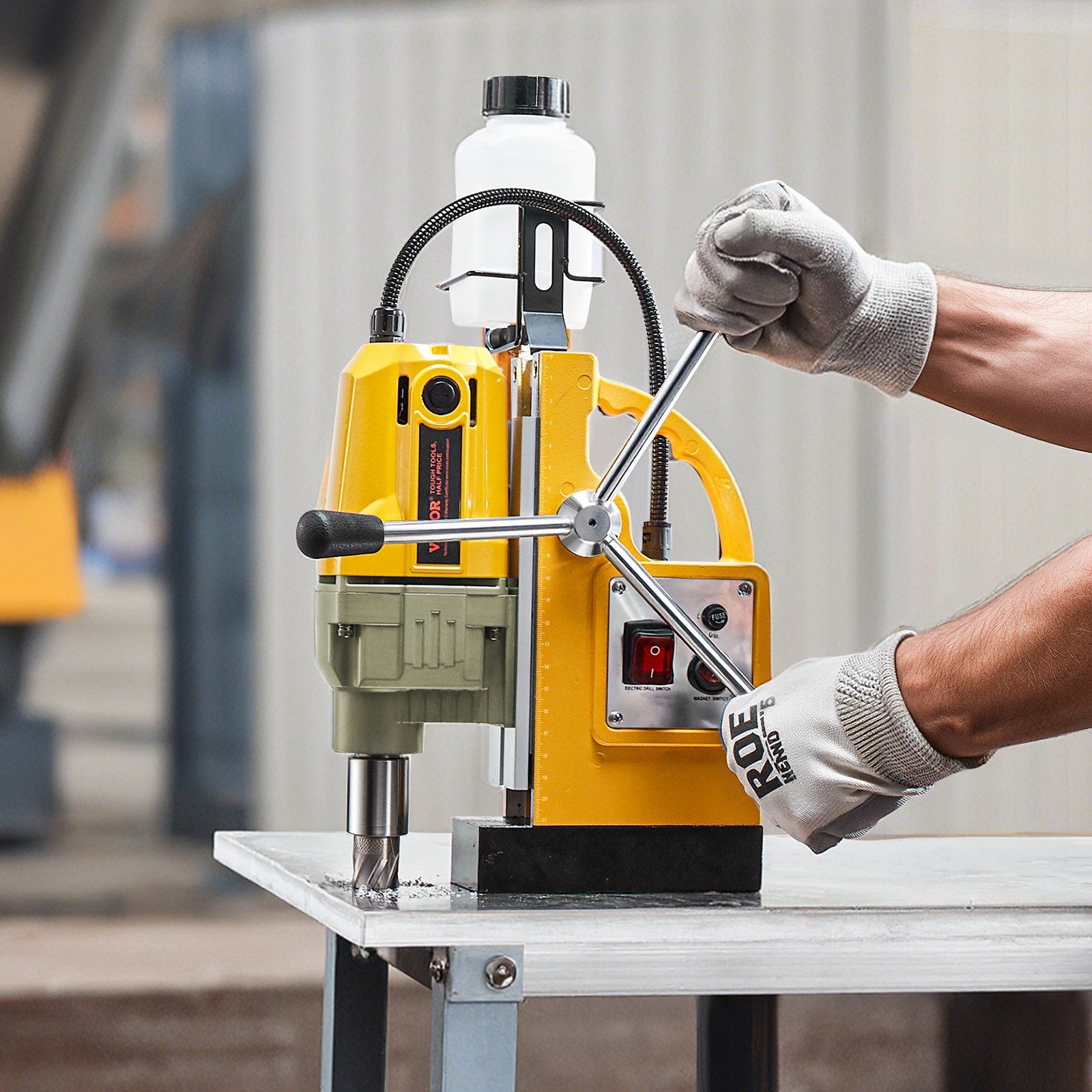 Magnetic Drill, 1400W Motor 1.6 in Boring Diameter, 2810 lbf Portable Electric Mag Drill Press, 800 RPM No-Load Speed, Drilling Machine for Metal Surface, Industrial and Home Improvement - Image 8