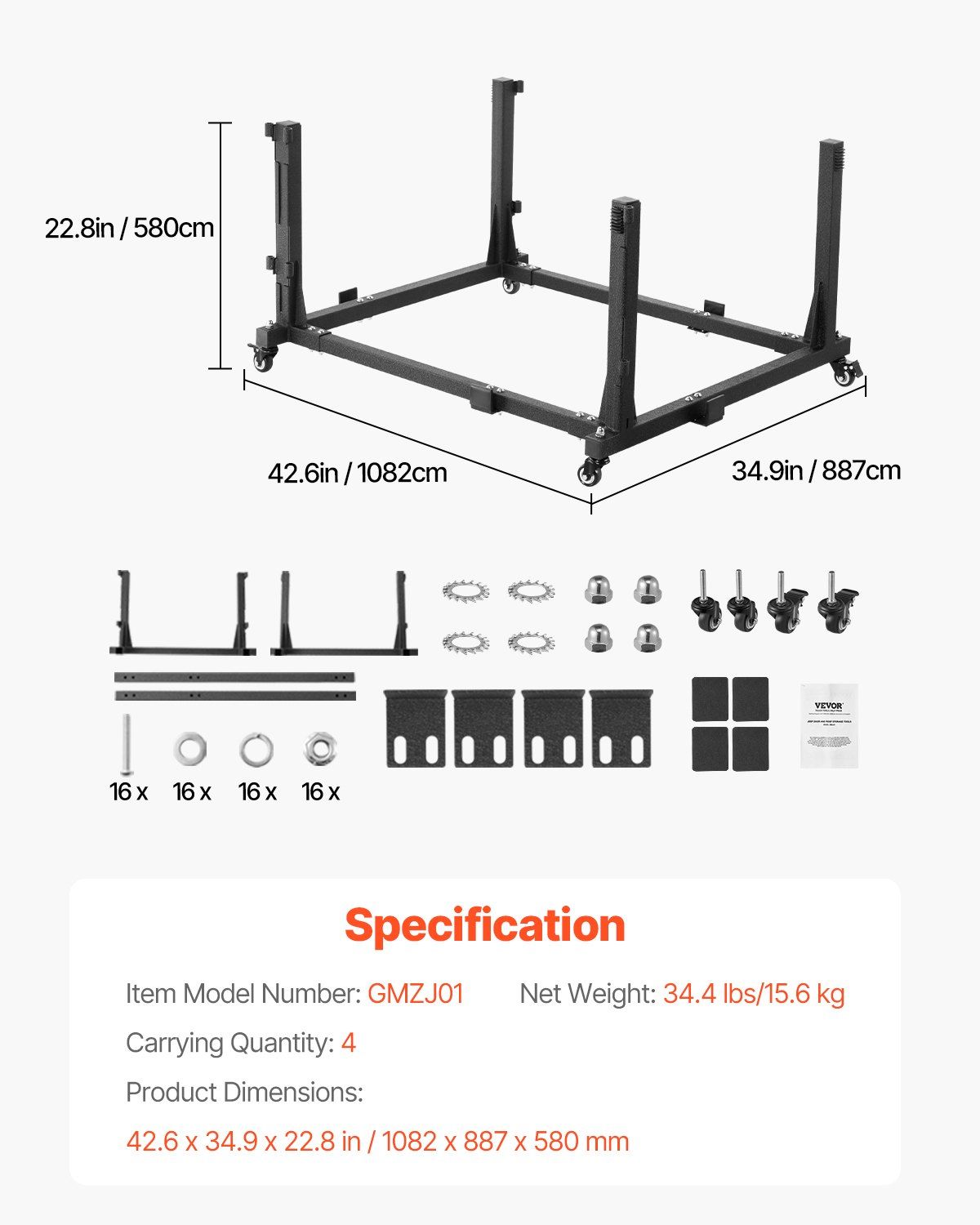 Jeep Door Storage Cart, 4 Doors Moveable Storage Cart Rack with Thickened Rubber Cushion, Sturdy Car Door Holder Cart Fit for Jeep Wrangler JK JL/Gladiator JT 2007- 2023 JK JL / Gladiator JT - Image 7