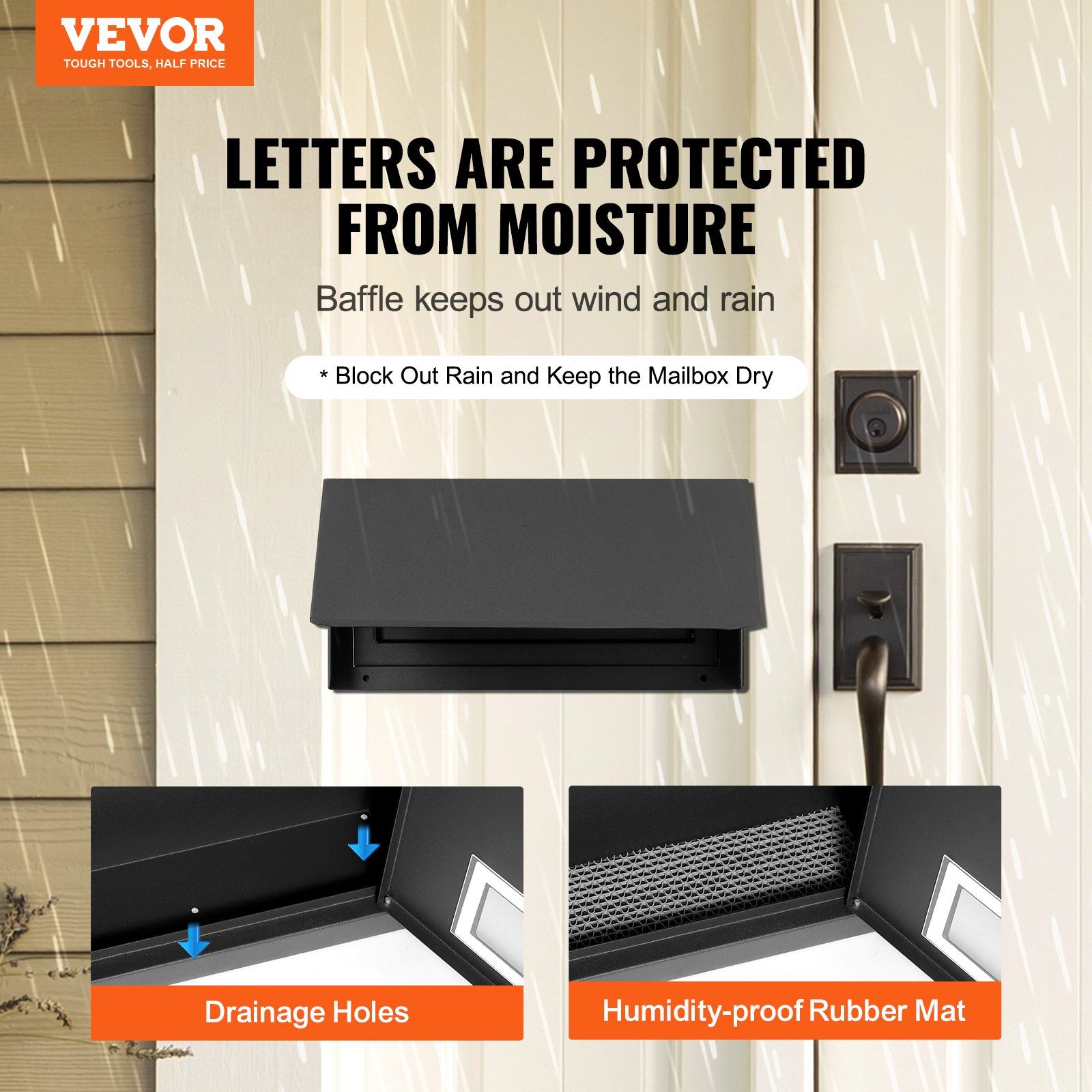 Through The Door Key Drop Box, Heavy Duty Steel Through the Door Mailbox with 12