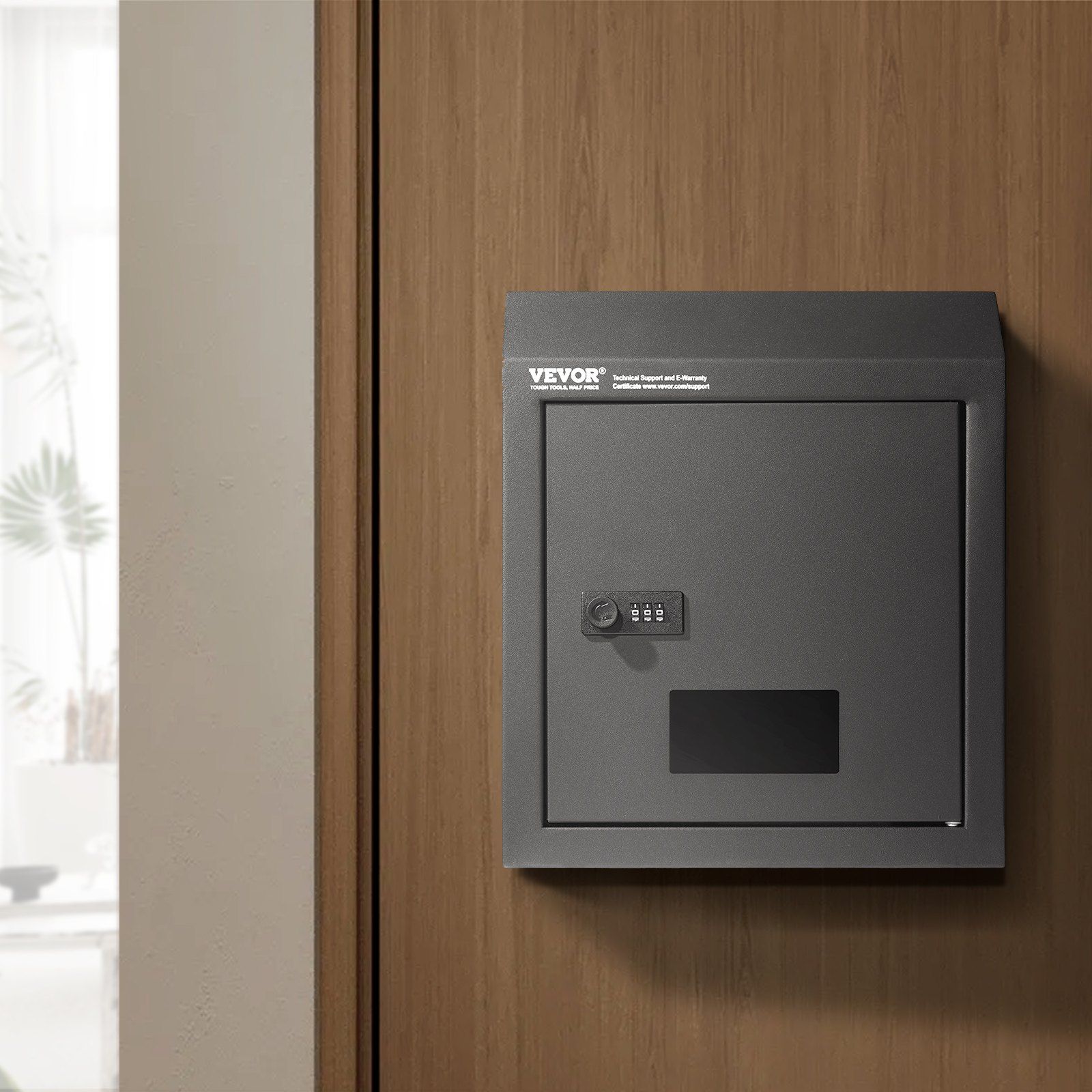 Through The Door Key Drop Box, Heavy Duty Steel Through the Door Mailbox with 12