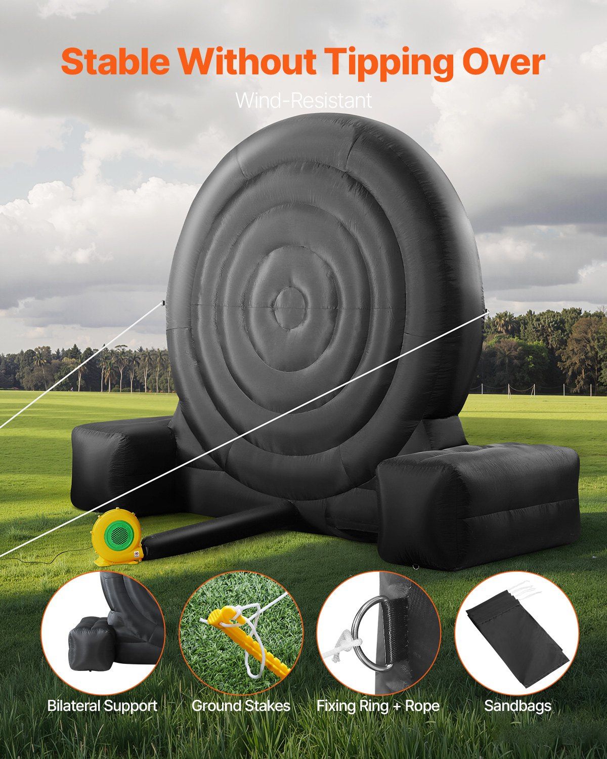 Inflatable Soccer Dart Board, over 2.5 m High Giant Soccer Dart Board with 9 Kick Balls & Air Pump, 2-Minutes Setup & Storage Bag for Easy Carrying, for Giant Yard Games, Giant Kick Darts Game - Image 5