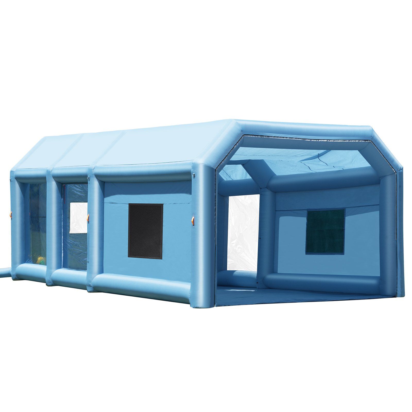 Inflatable Paint Booth, 32.8 x 21 x 14.8 ft Inflatable Spray Booth, with 1100W+750W Powerful Blowers and Air Filter System, Portable Car Paint Booth for Large Truck, Large Van, Large Machinery - Image 1