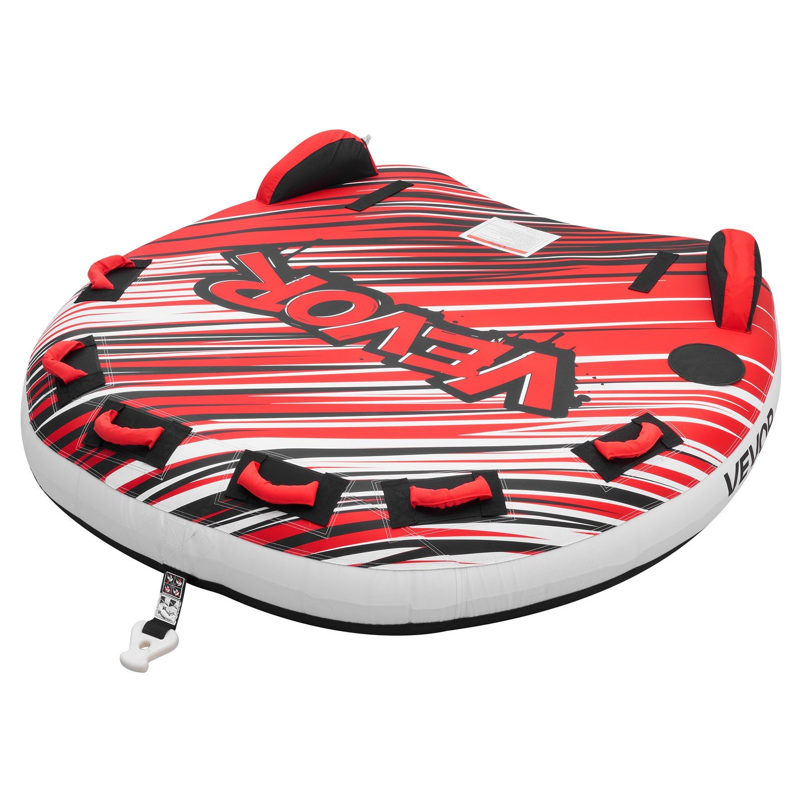 Towable Tube for Boating, 3 Riders Inflatable Boat Tubes and Towables, 231 kg Capacity Water Sport Towable Tube for Boat to Pull - with Fins, Full Nylon Cover, Padded Handles & Safety Valve - Image 1