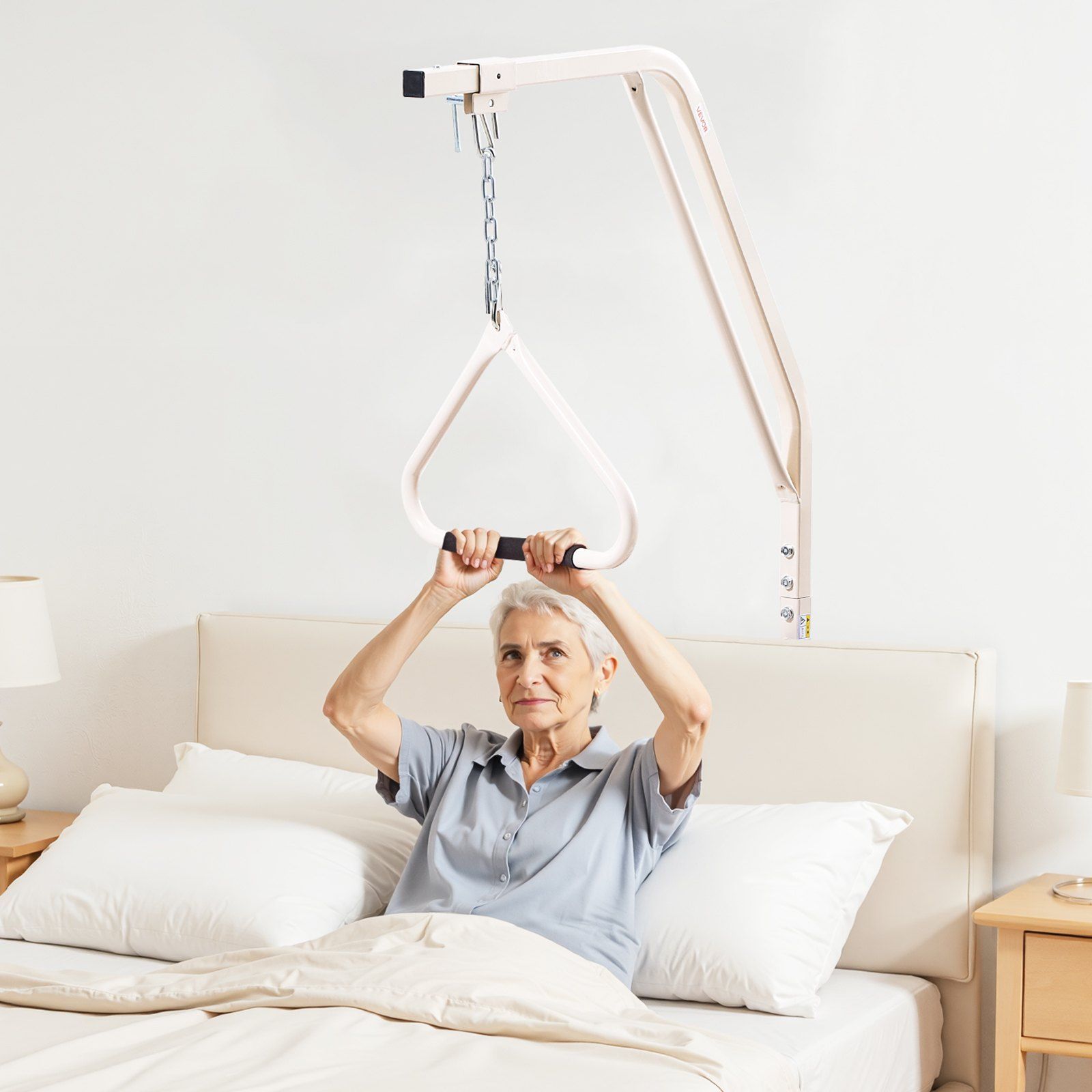 Trapeze Bar for Bed Mobility, Medical Bed Trapeze with Clamps & Metal Chain, 250LBS Weight Capacity Pull Up Assist Bar for Elderly & Disabled, Ideal for Home Care, Hospitals, Nursing Homes - Image 8