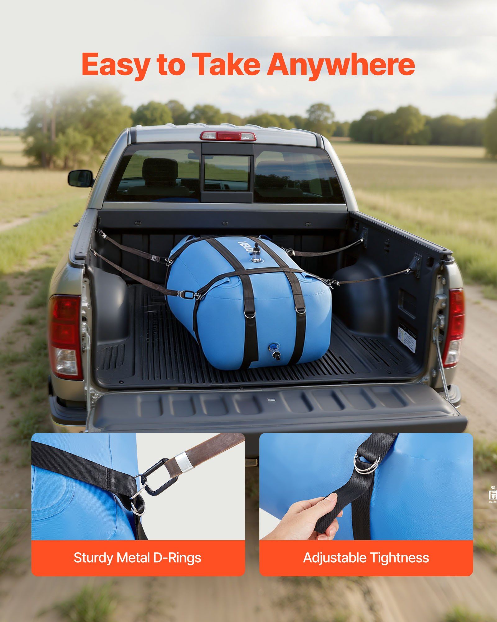 Water Storage Bladder, 132L Large Capacity TPU Soft Water Bag, Portable & Collapsible Water Storage Containers, Leakproof & Wear-Resistant RV Waters Tank for Camping Irrigation Outdoor Use - Image 6